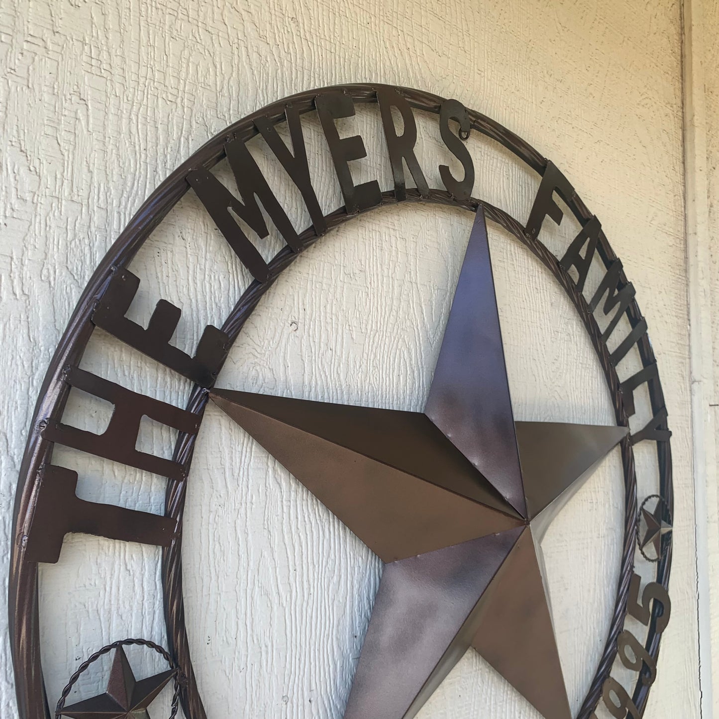 MYERS STYLE YOUR CUSTOM NAME STAR BARN STAR METAL LONE STAR WESTERN HOME DECOR RUSTIC BLACK HANDMADE 24",32",36",50"