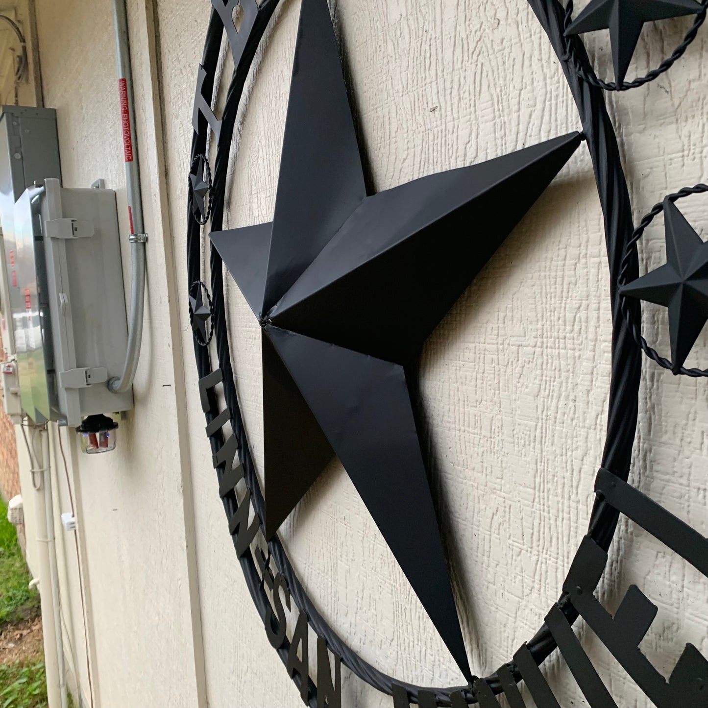 LINN SAN MANUEL STYLE YOUR CUSTOM NAME STAR METAL BARN LONE STAR 3d TWISTED ROPE RING WESTERN HOME DECOR HANDMADE NEW