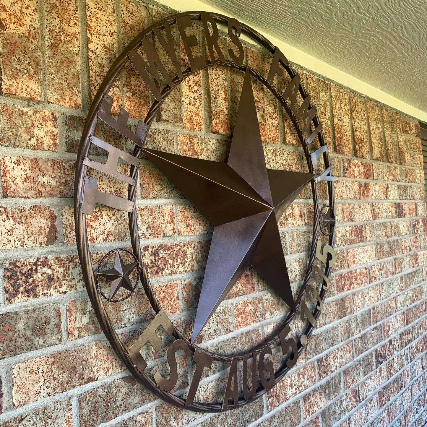 MYERS STYLE YOUR CUSTOM NAME STAR BARN STAR METAL LONE STAR WESTERN HOME DECOR RUSTIC BLACK HANDMADE 24",32",36",50"