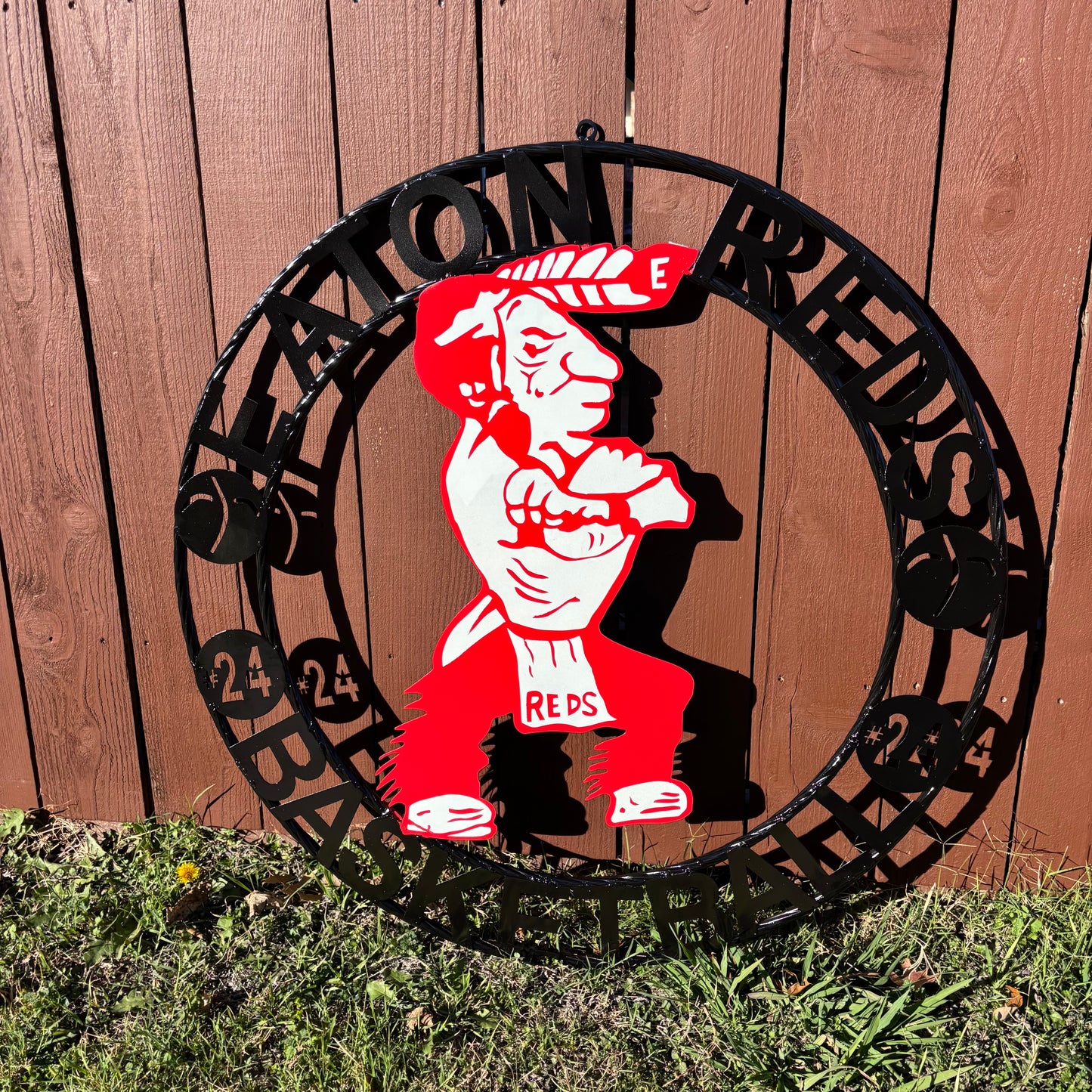 EATON REDS CUSTOM METAL VINTAGE CRAFT SIGN TEAM RED WHITE HANDMADE TO ORDER