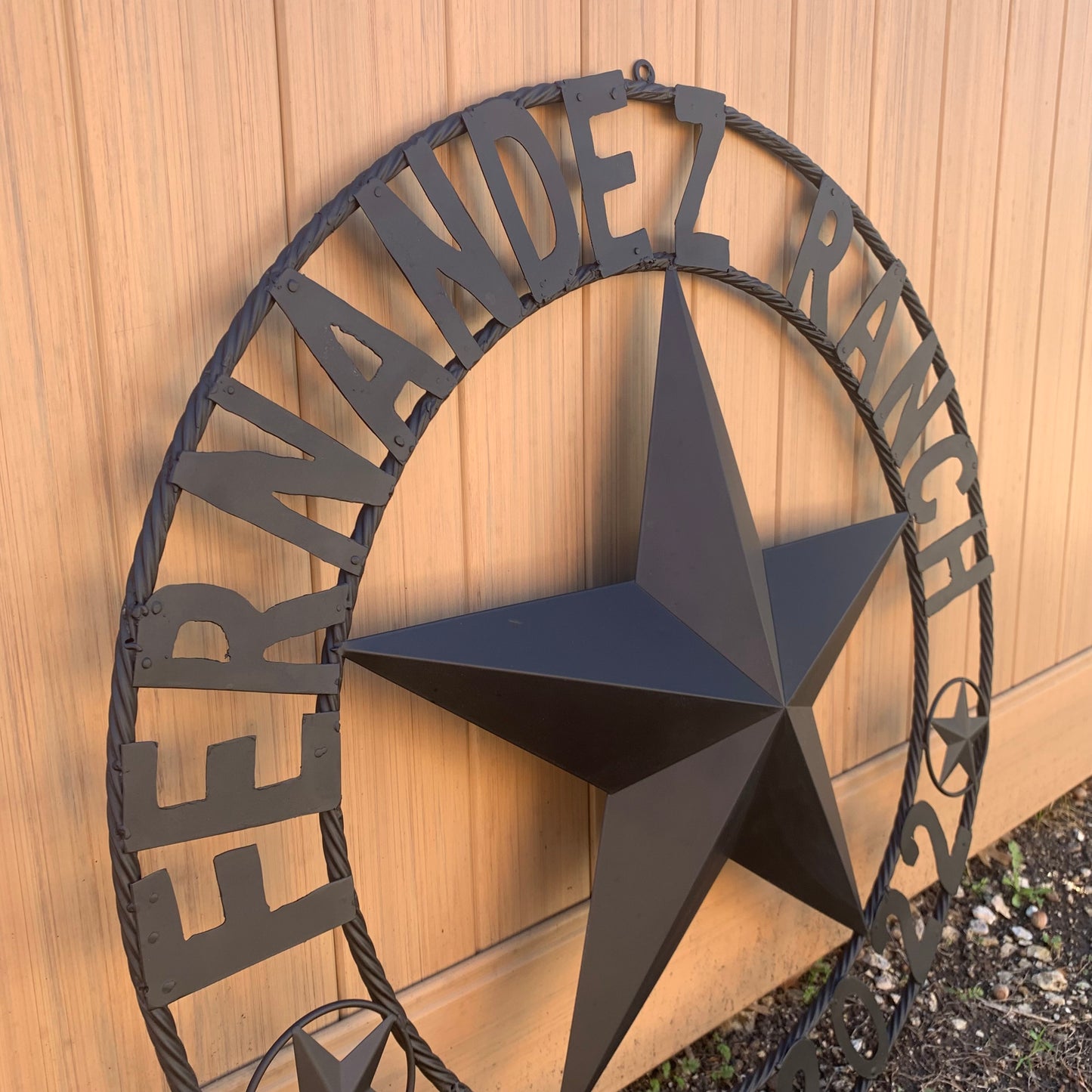 FERNANDEZ RANCH STYLE YOUR CUSTOM NAME STAR BARN STAR METAL LONE STAR WESTERN HOME DECOR RUSTIC BLACK HANDMADE 24",32",36",50"