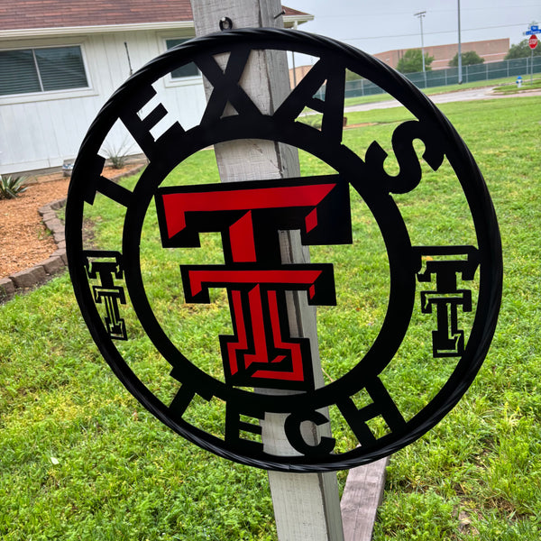 TEXAS TECH CUSTOM METAL VINTAGE SIGN WESTERN HOME DECOR HANDMADE