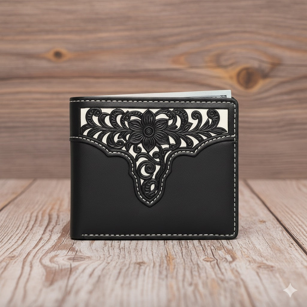 5" MEN'S WALLET GENUINE LEATHER BIFOLD WESTERN STYLE WALLET NEW