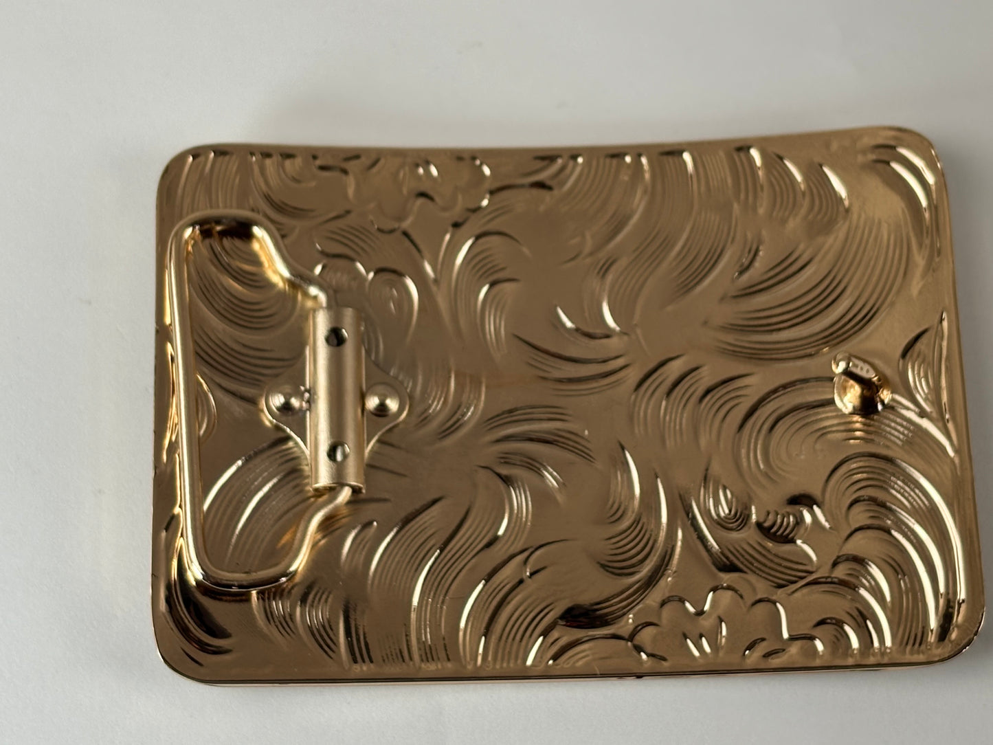 COCK FIGHTING ROOSTER BELT BUCKLE GOLD WESTERN METAL BUCKLE FASHION ART 4.5" X 3.5"  #EH13232
