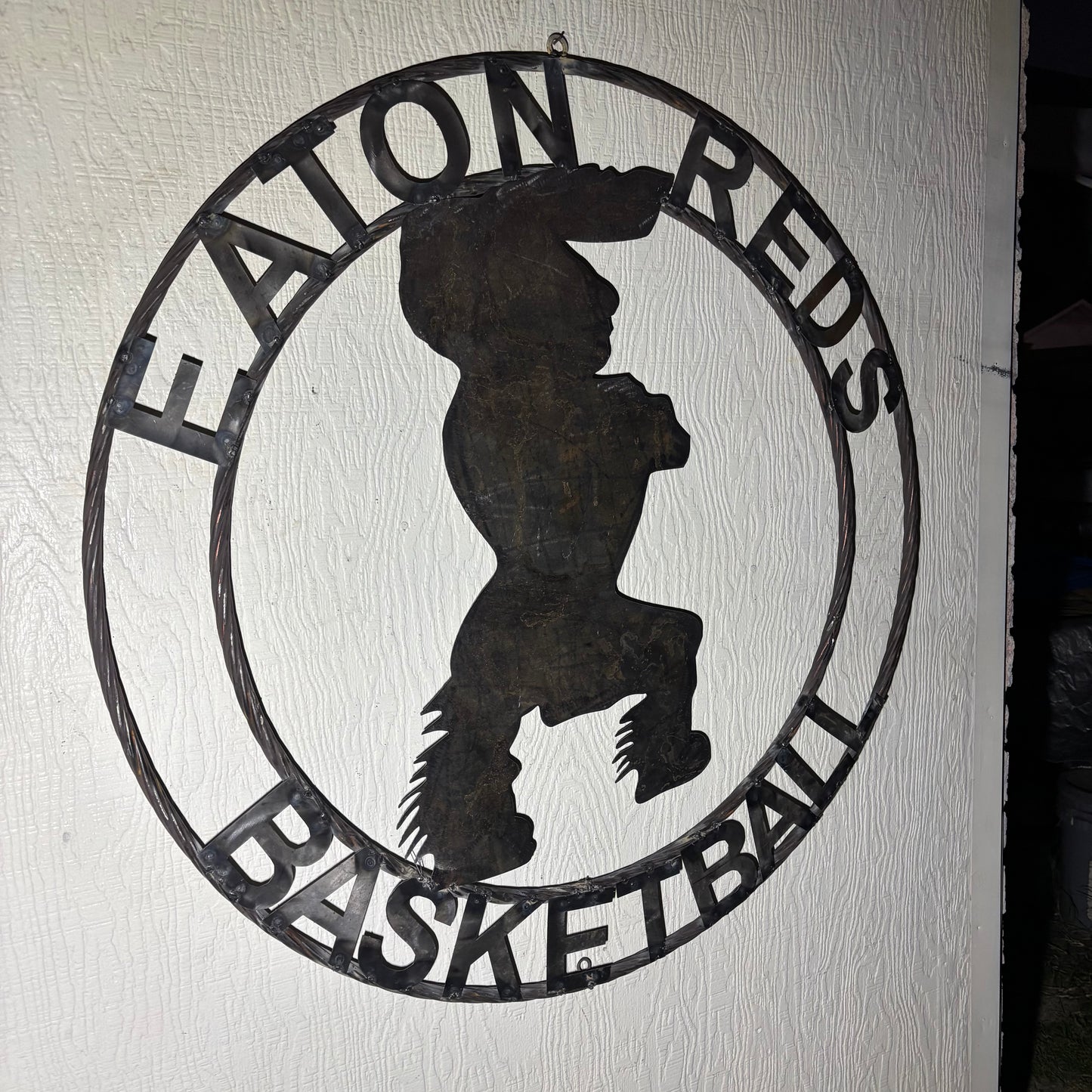 EATON REDS CUSTOM METAL VINTAGE CRAFT SIGN TEAM RED WHITE HANDMADE TO ORDER