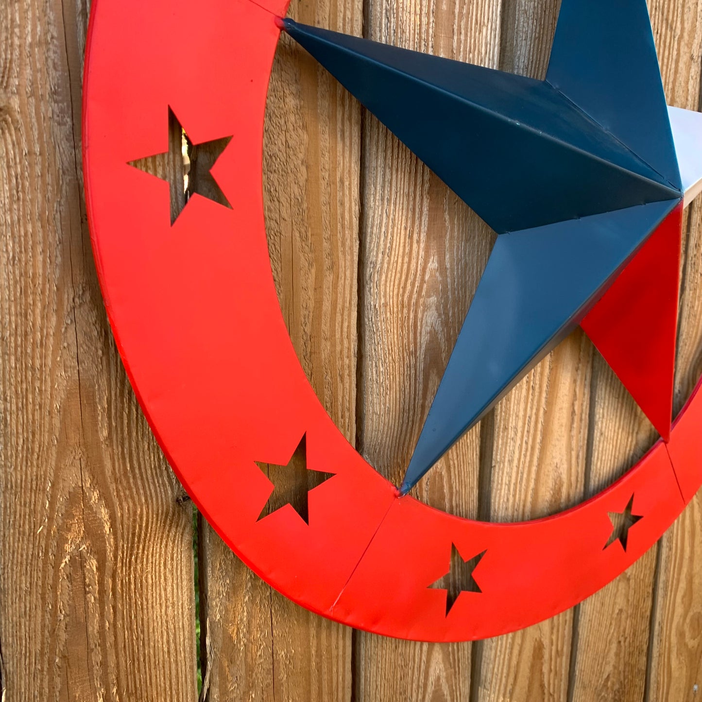 24" WIDE BAND RING BARN STAR METAL LONE STAR 3d WALL ART WESTERN HOME DECOR HANDMADE NEW #EH12758