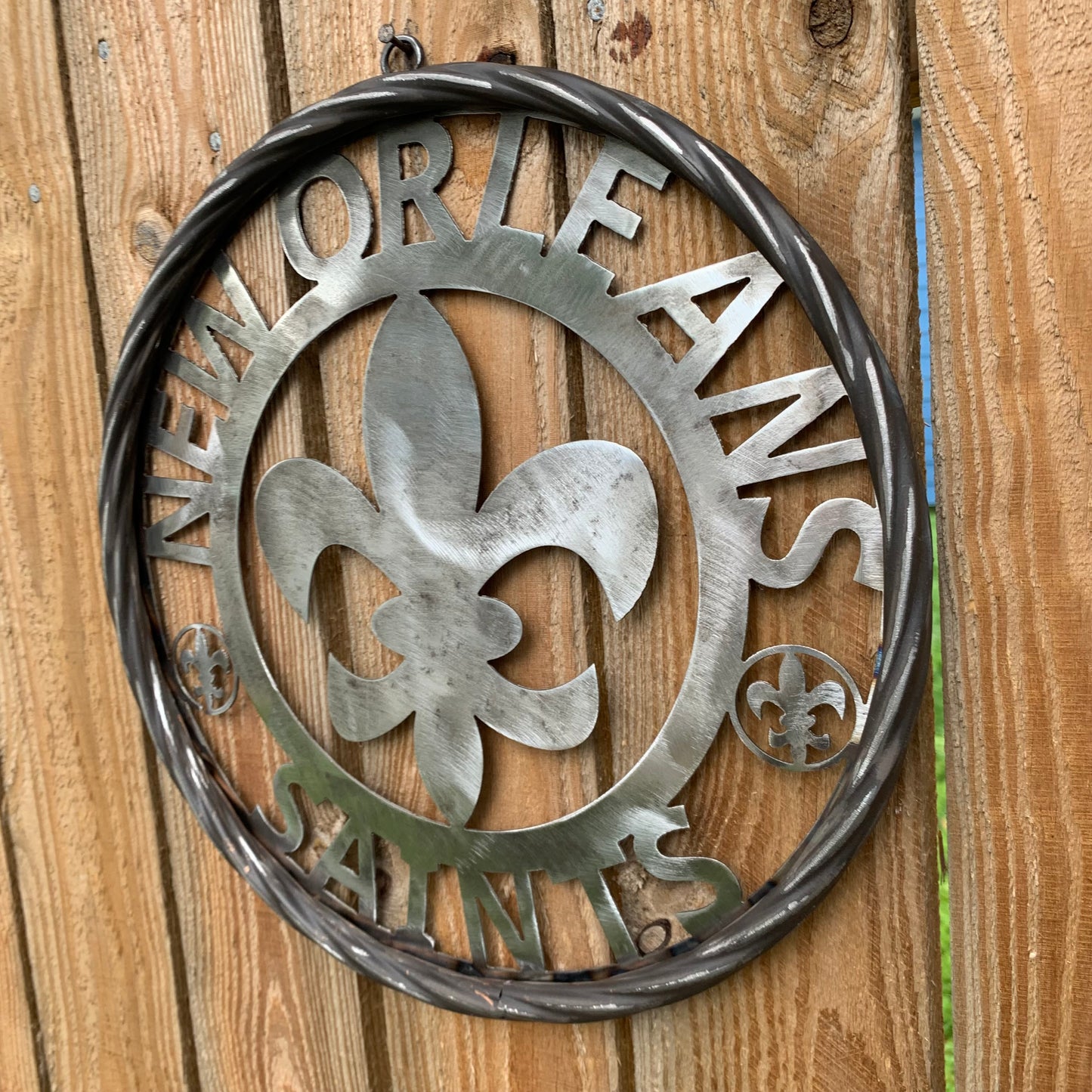 NEW ORLEANS SAINTS CUSTOM RAW METAL CRAFT SIGN WALL ART WESTERN HOME DECOR LASERCUT ART HANDMADE 12",18",24