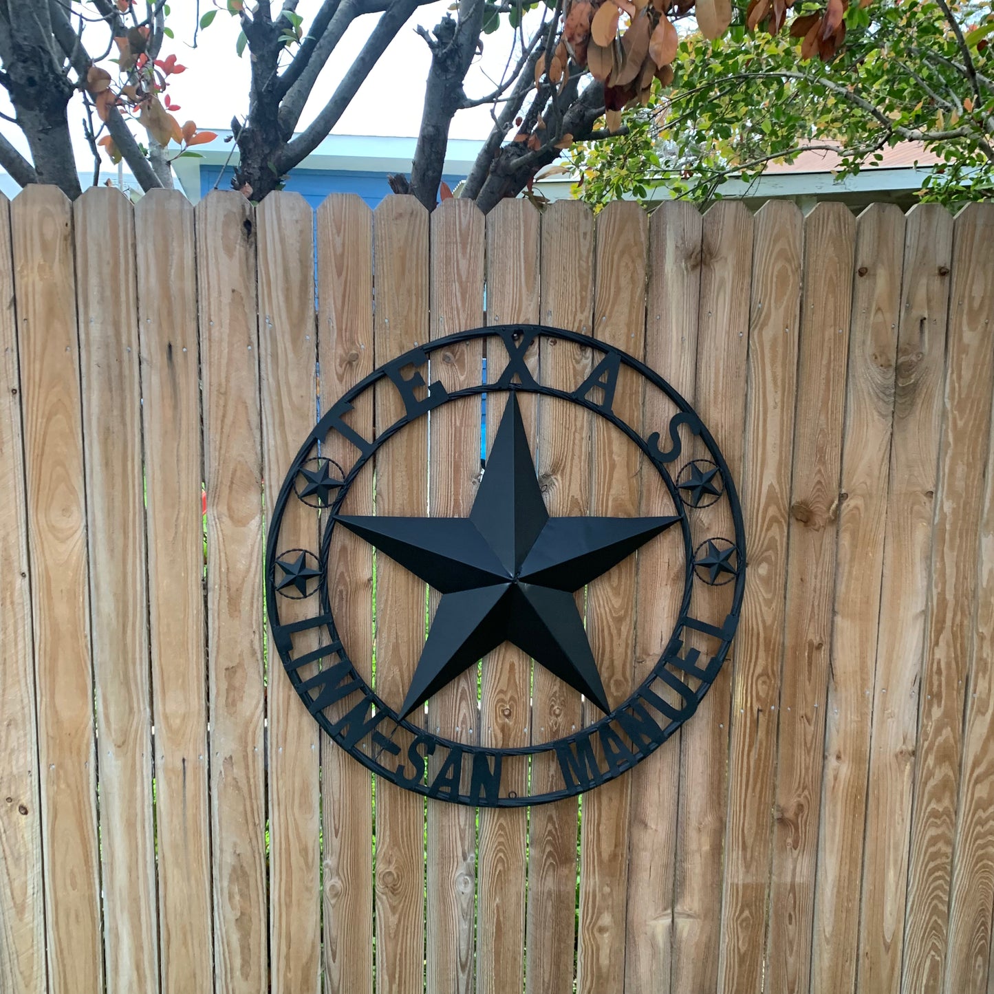 LINN SAN MANUEL STYLE YOUR CUSTOM NAME STAR METAL BARN LONE STAR 3d TWISTED ROPE RING WESTERN HOME DECOR HANDMADE NEW
