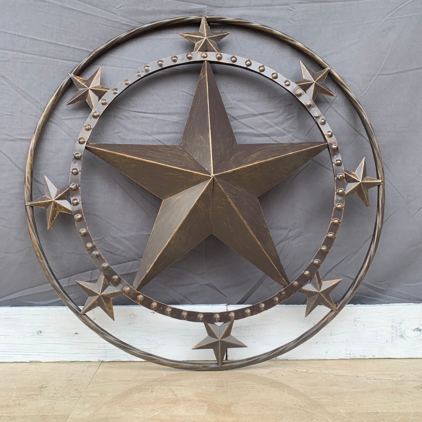 24" MULTI STAR BEADED COLIBROX BARN STAR METAL LONESTAR WESTERN HOME DECOR HANDMADE RUSTIC DARK BRONZE NEW