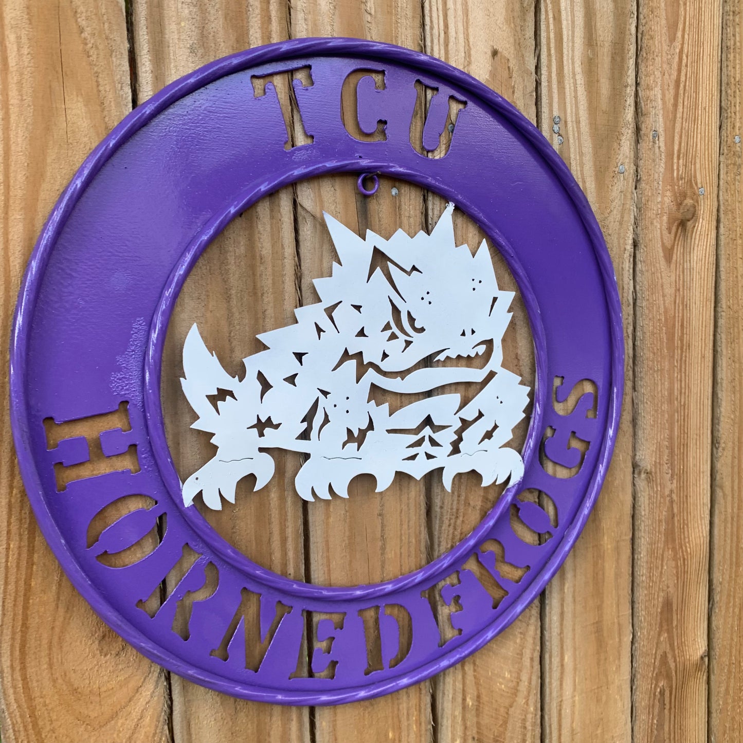 18",24",32" TCU HORNED FROGS CUSTOM METAL VINTAGE CRAFT TEAM SIGN WESTERN HOME DECOR HANDMADE