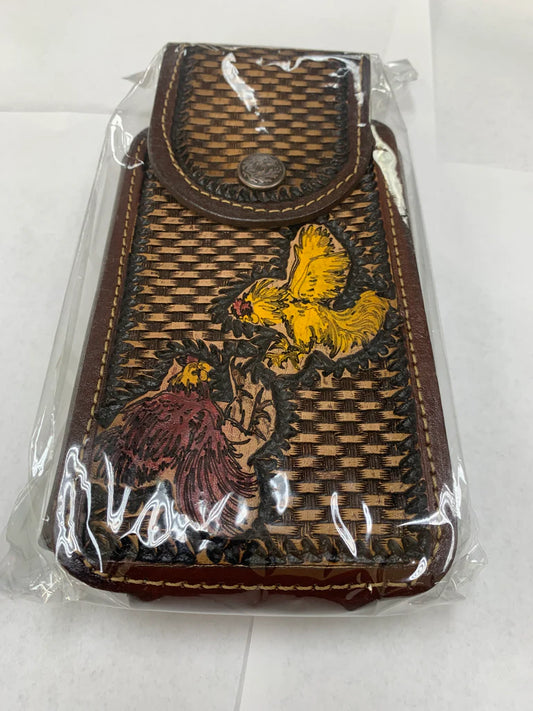EAGLE 7" LEATHER HOLSTER POUCH EXTRA LARGE BELT LOOP CELL PHONE CASE UNIVERSAL OVERSIZE WESTERN LEATHER ART HANDMADE NEW #EH11709