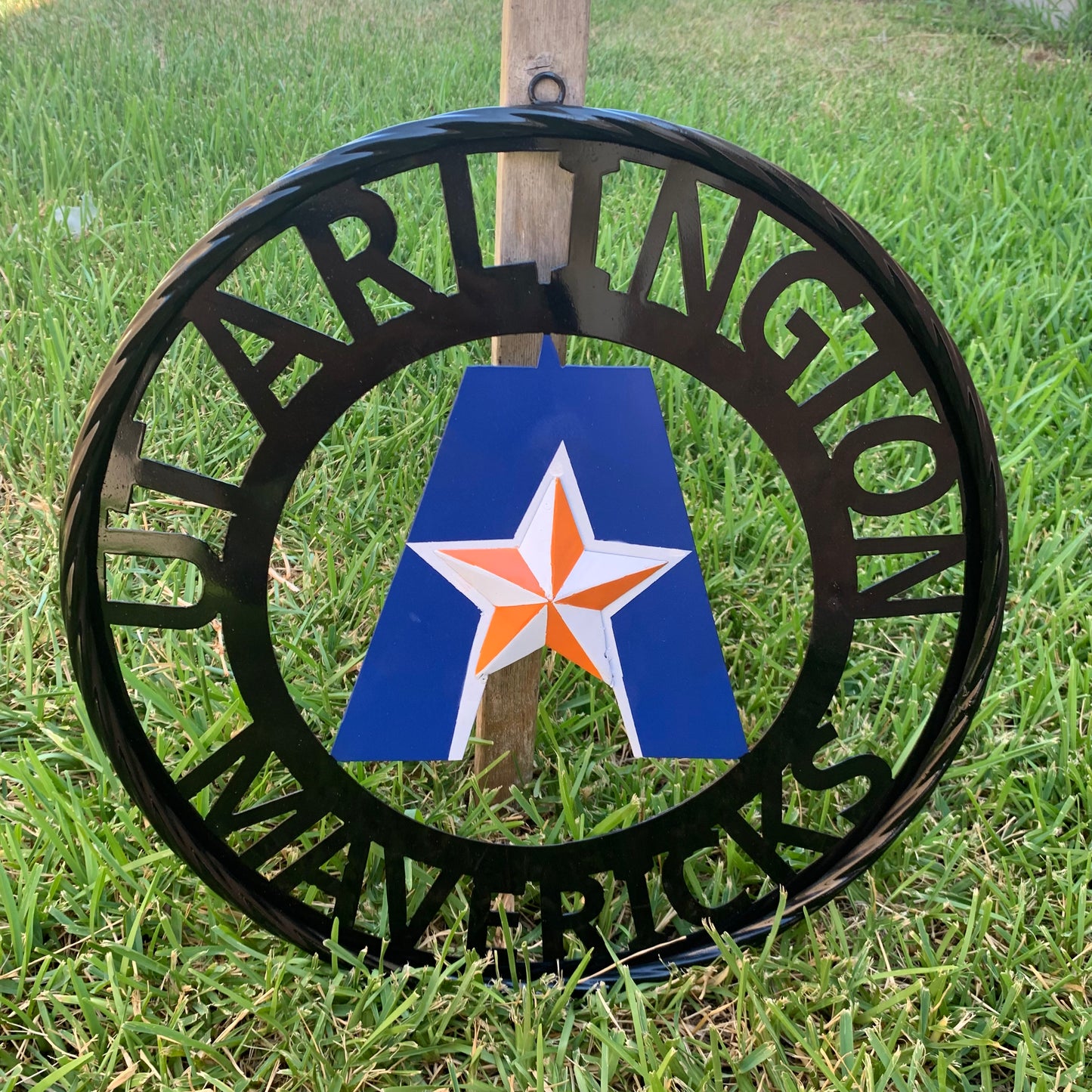 UTA ARLINGTON CUSTOM METAL VINTAGE CRAFT TEAM SIGN WESTERN HOME DECOR HANDMADE