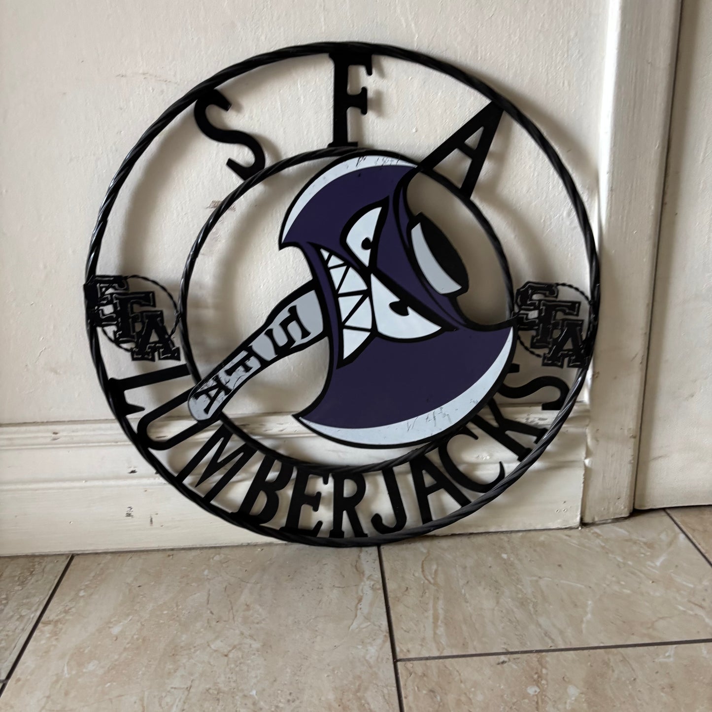 SFA LUMBERJACKS CUSTOM METAL VINTAGE CRAFT SIGN WALL ART TEAM SIGN HANDMADE