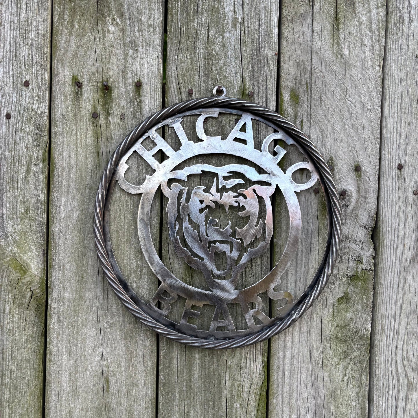 CHICAGO BEARS CUSTOM RAW METAL VINTAGE CRAFT SIGN TEAM HANDMADE STYLE# 3