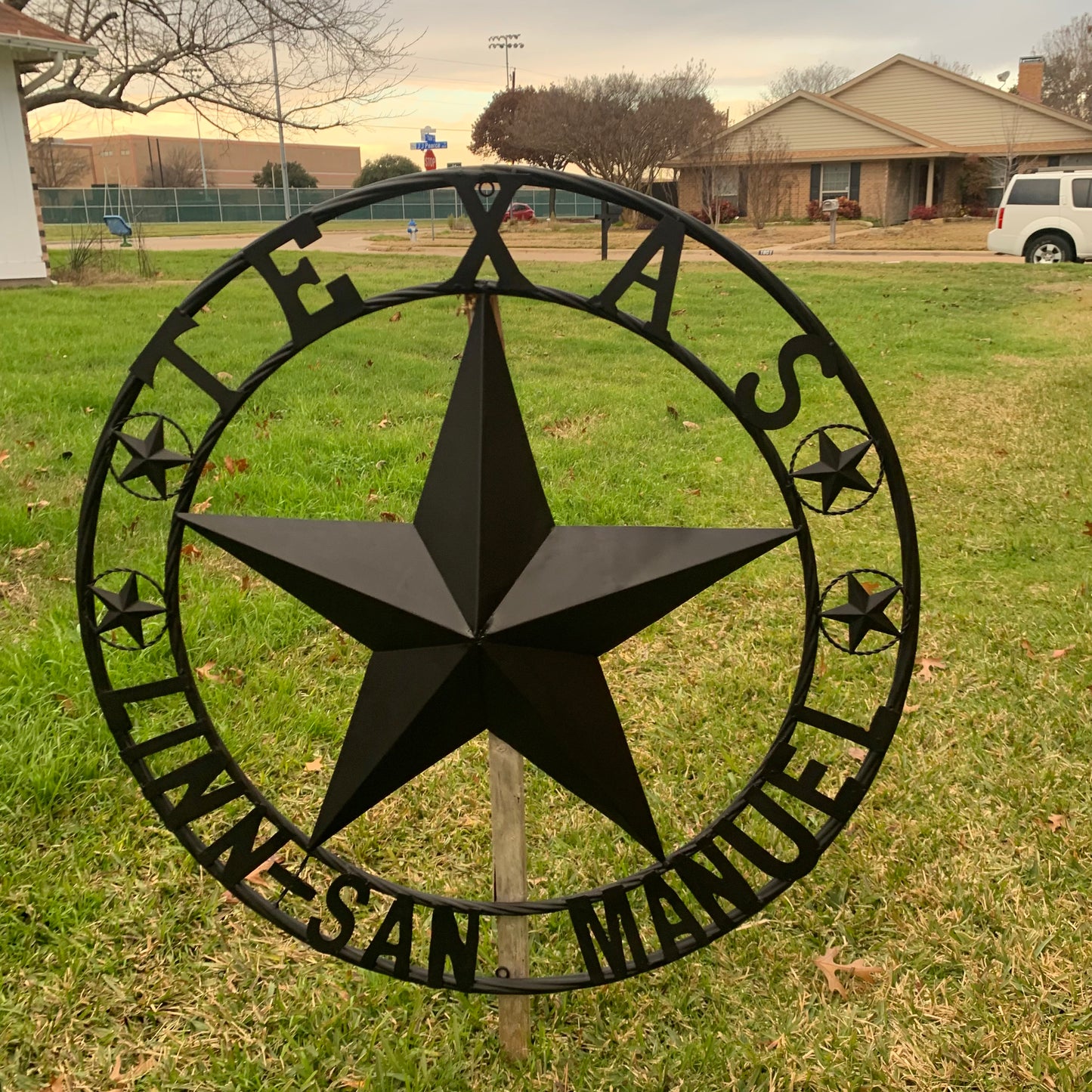 LINN SAN MANUEL STYLE YOUR CUSTOM NAME STAR METAL BARN LONE STAR 3d TWISTED ROPE RING WESTERN HOME DECOR HANDMADE NEW