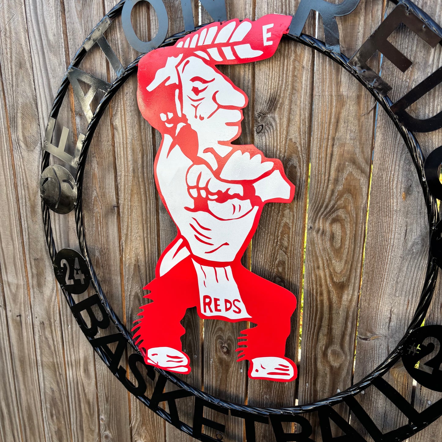 EATON REDS CUSTOM METAL VINTAGE CRAFT SIGN TEAM RED WHITE HANDMADE TO ORDER