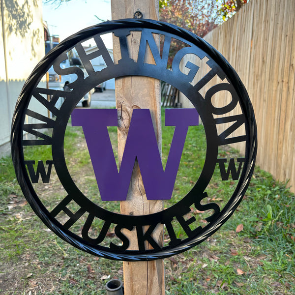 12", 18", 24", 32" WASHINGTON HUSKIES CUSTOM METAL VINTAGE CRAFT TEAM SIGN HANDMADE 36",40",44",50"
