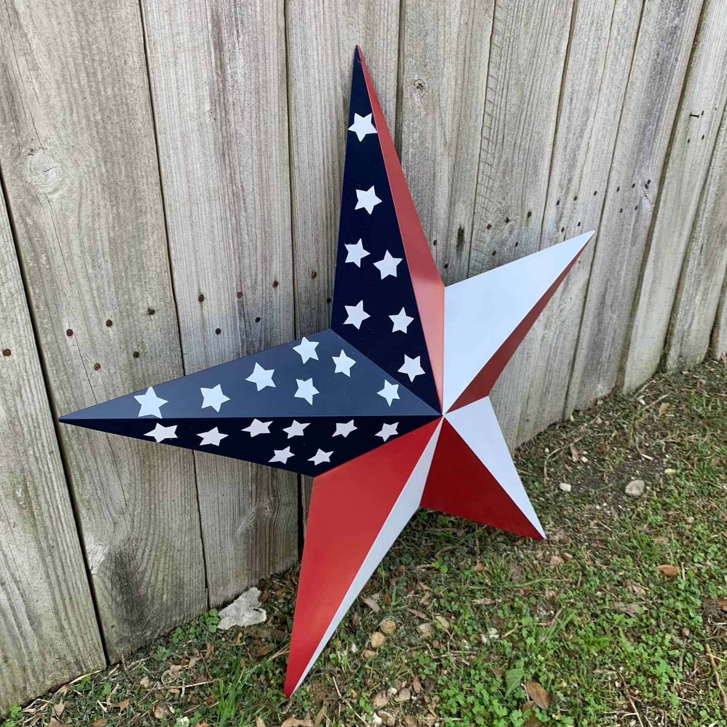 USA FLAG STAR STYLE# 5 RED WHITE & BLUE AMERICANA METAL BARN STAR WALL ART HANDMADE TO ORDER NEW #EH13380