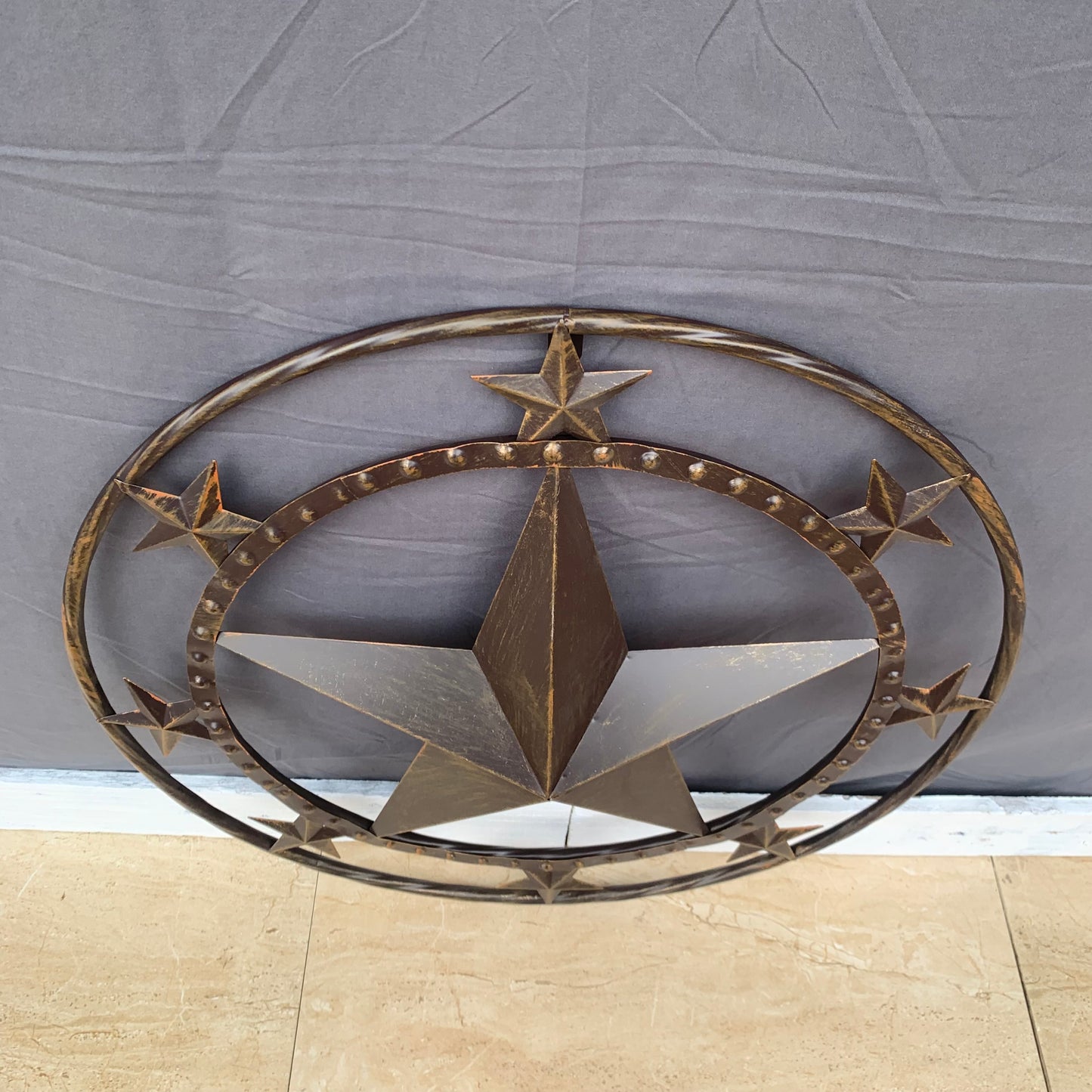 24" MULTI STAR BEADED COLIBROX BARN STAR METAL LONESTAR WESTERN HOME DECOR HANDMADE RUSTIC DARK BRONZE NEW