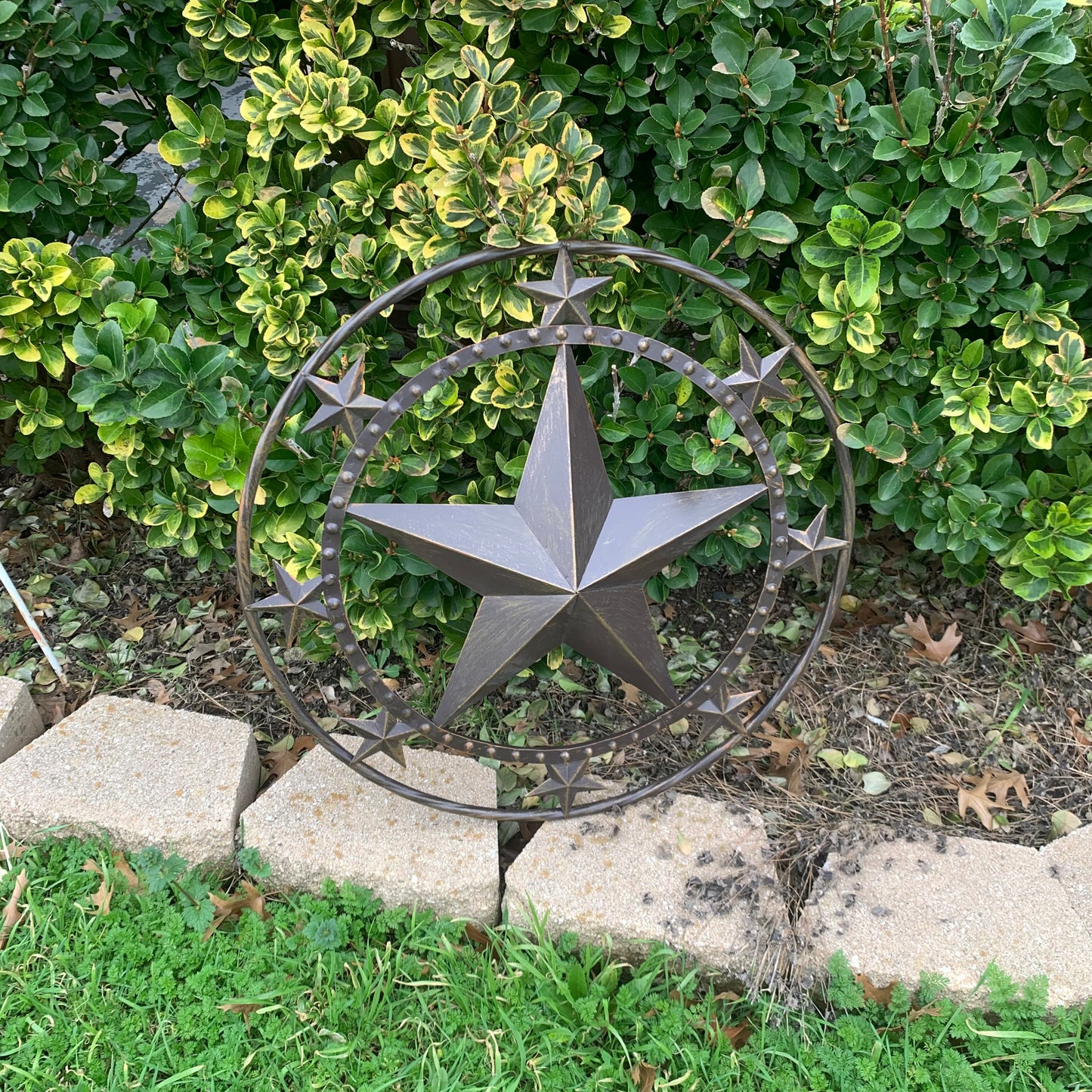 24" MULTI STAR BEADED COLIBROX BARN STAR METAL LONESTAR WESTERN HOME DECOR HANDMADE RUSTIC DARK BRONZE NEW
