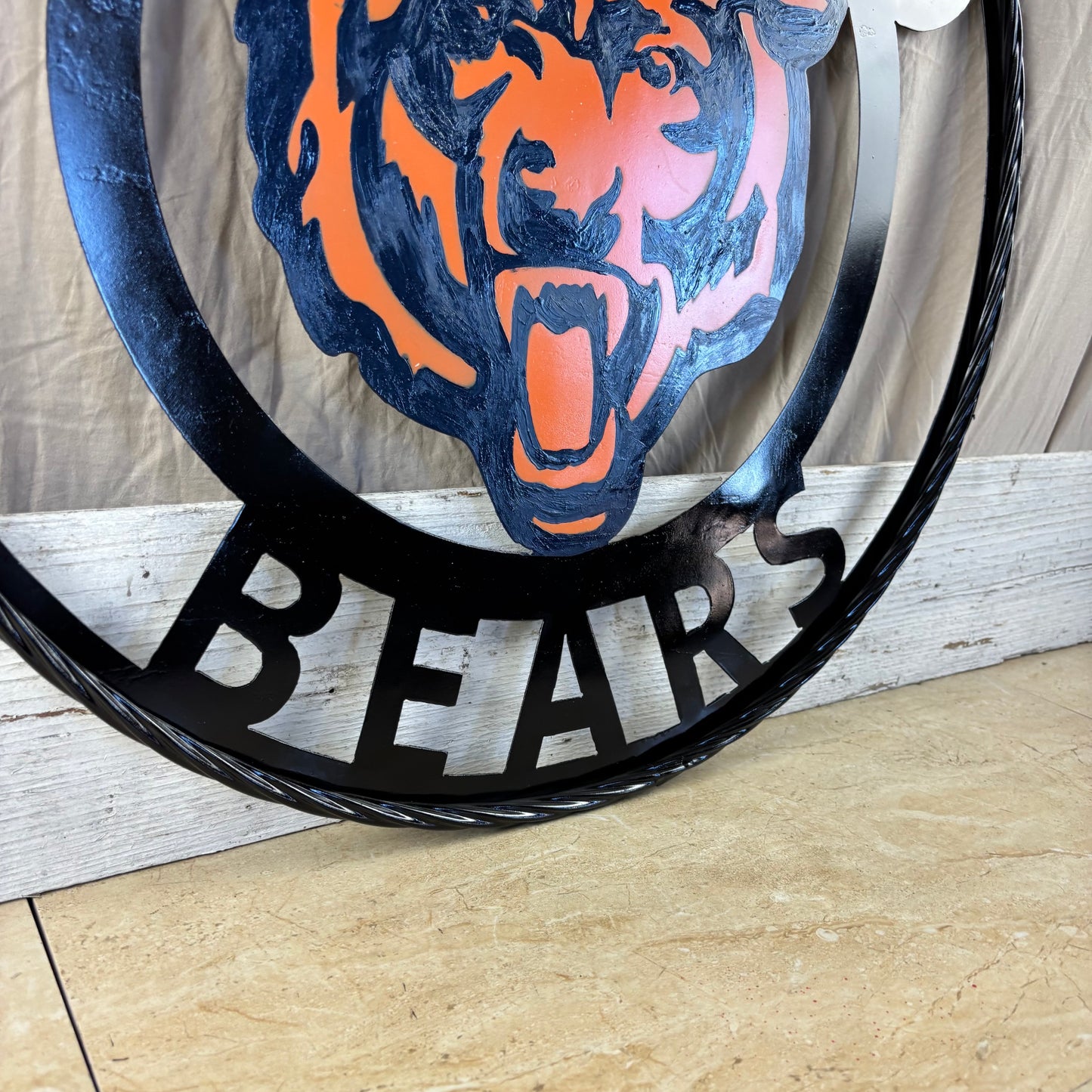 CHICAGO BEARS CUSTOM METAL VINTAGE CRAFT SIGN TEAM HANDMADE STYLE# 2