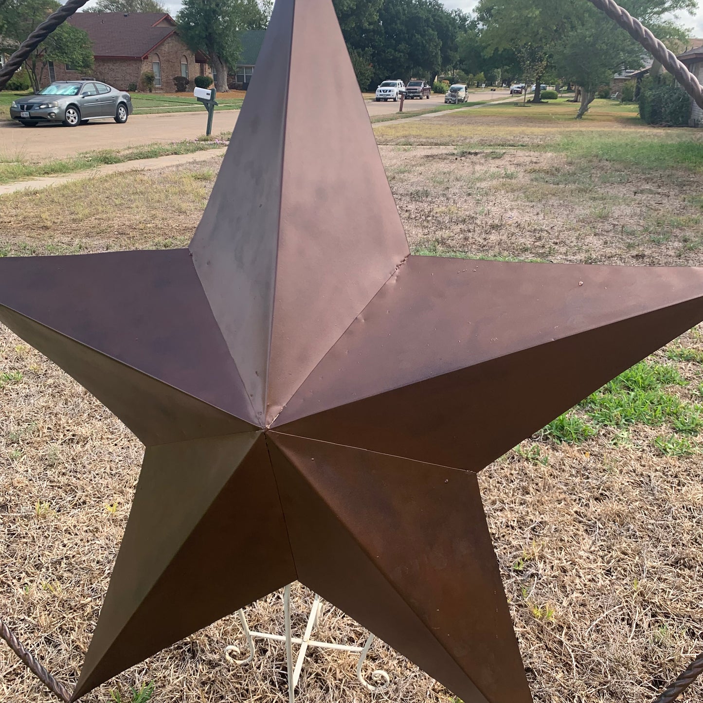 LONE STAR 60" BARN STAR METAL RUSTIC  BRONZE VINTAGE COPPER WALL ART WESTERN HOME DECOR HANDMADE NEW EH10524