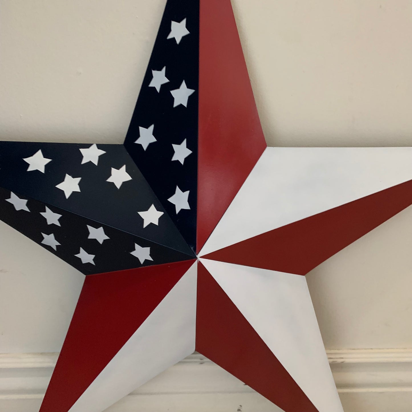 USA FLAG STAR STYLE# 5 RED WHITE & BLUE AMERICANA METAL BARN STAR WALL ART HANDMADE TO ORDER NEW #EH13380