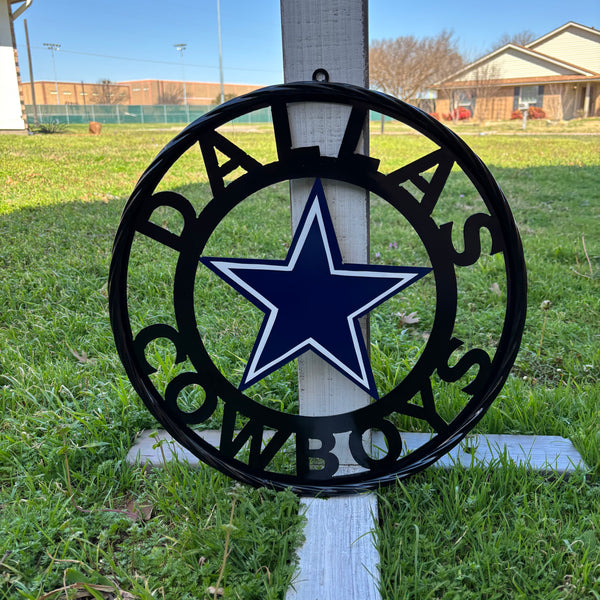 18",24",36" DALLAS COWBOYS METAL WALL ART WESTERN HOME DECOR VINTAGE RUSTIC BRONZE NEW #EH12316