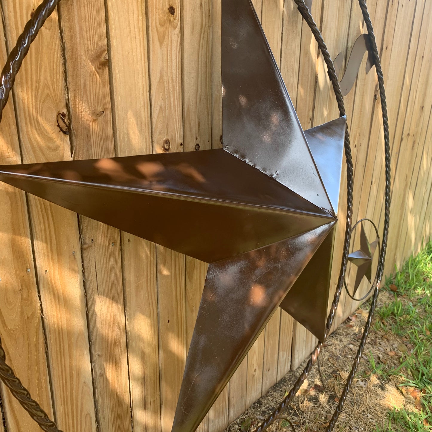 6 FOOT TEXAS LONE STAR GIANT LARGE OVERSIZE BARN STAR METAL RUSTIC BRONZE COPPER WALL ART WESTERN HOME DECOR HANDMADE NEW EH10523
