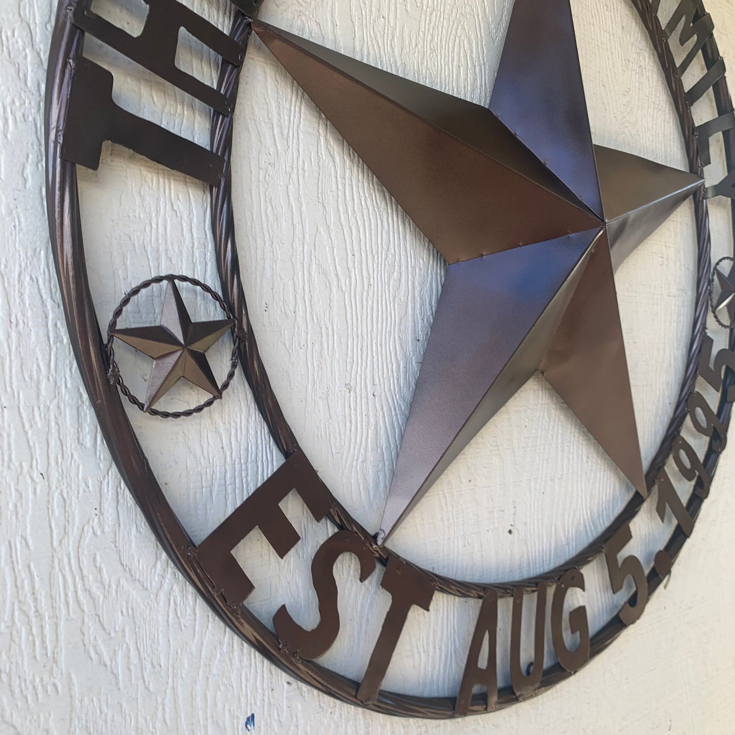 MYERS STYLE YOUR CUSTOM NAME STAR BARN STAR METAL LONE STAR WESTERN HOME DECOR RUSTIC BLACK HANDMADE 24",32",36",50"