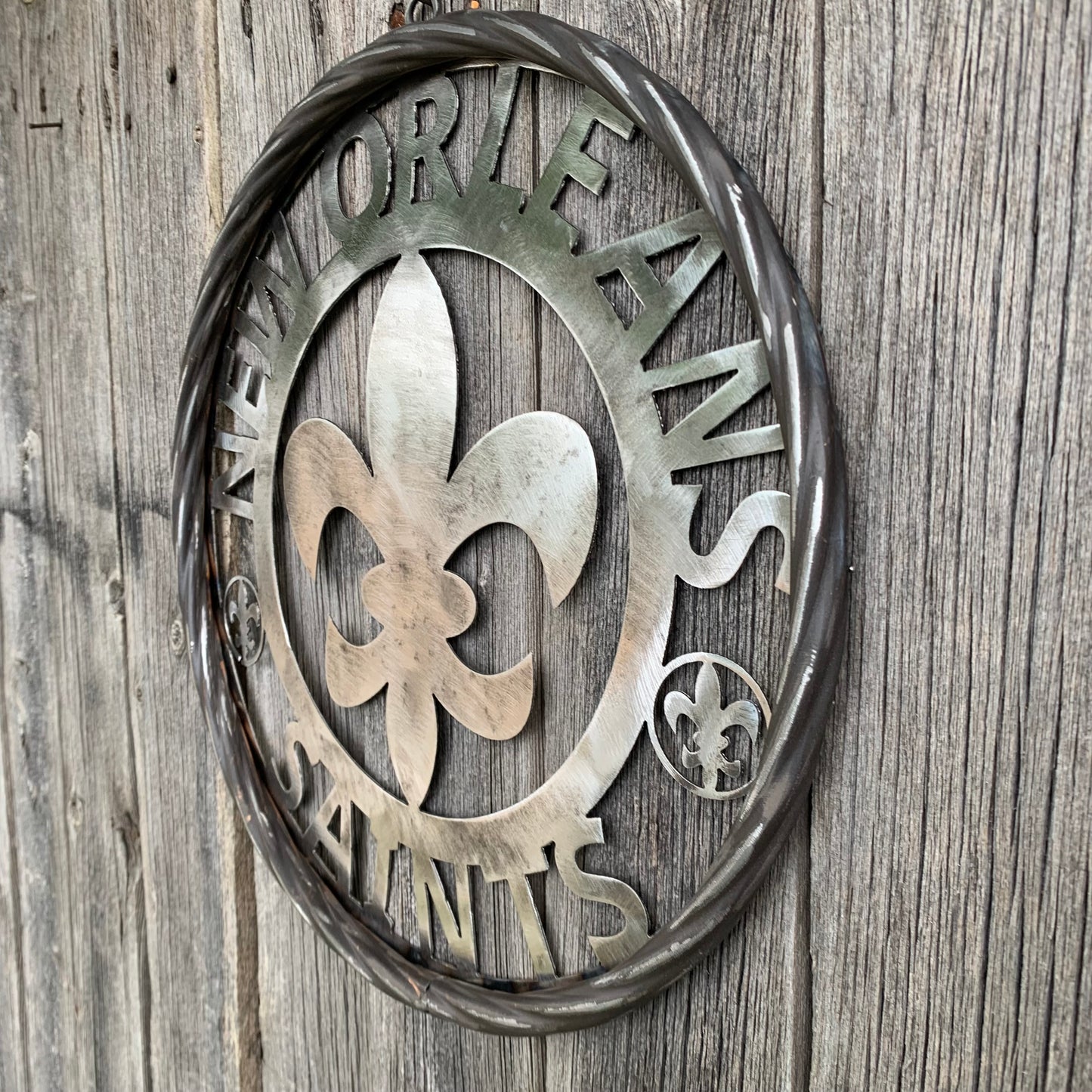 NEW ORLEANS SAINTS CUSTOM RAW METAL CRAFT SIGN WALL ART WESTERN HOME DECOR LASERCUT ART HANDMADE 12",18",24