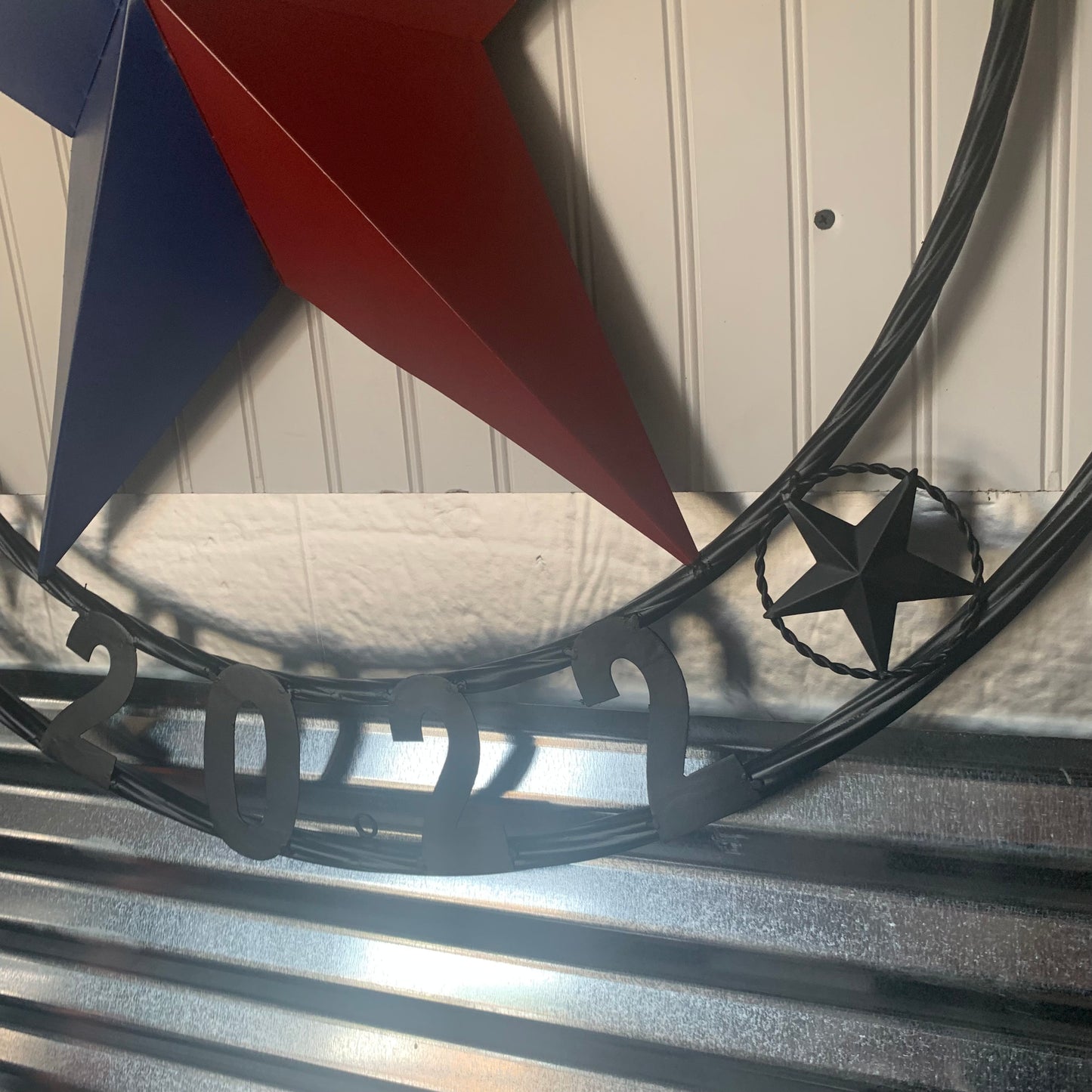 TEXAS 2022 STYLE CUSTOM NAME BARN STAR METAL LONESTAR 3d TWISTED BLACK ROPE RING WESTERN HOME DECOR   HANDMADE 24",32",36"