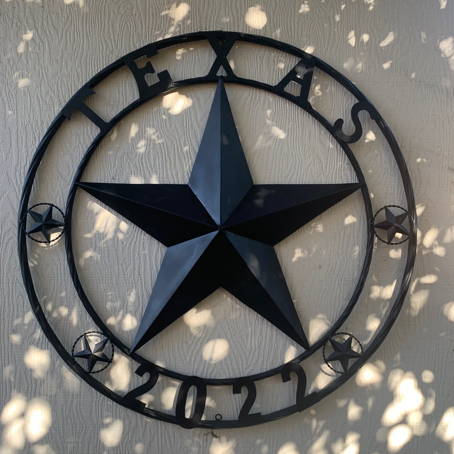 TEXAS 2022 STYLE CUSTOM NAME STAR BARN METAL LONE STAR 3d TWISTED ROPE RING WESTERN HOME DECOR RUSTIC  BLACK HANDMADE 24",32",34",36",40",42",44",46",50"