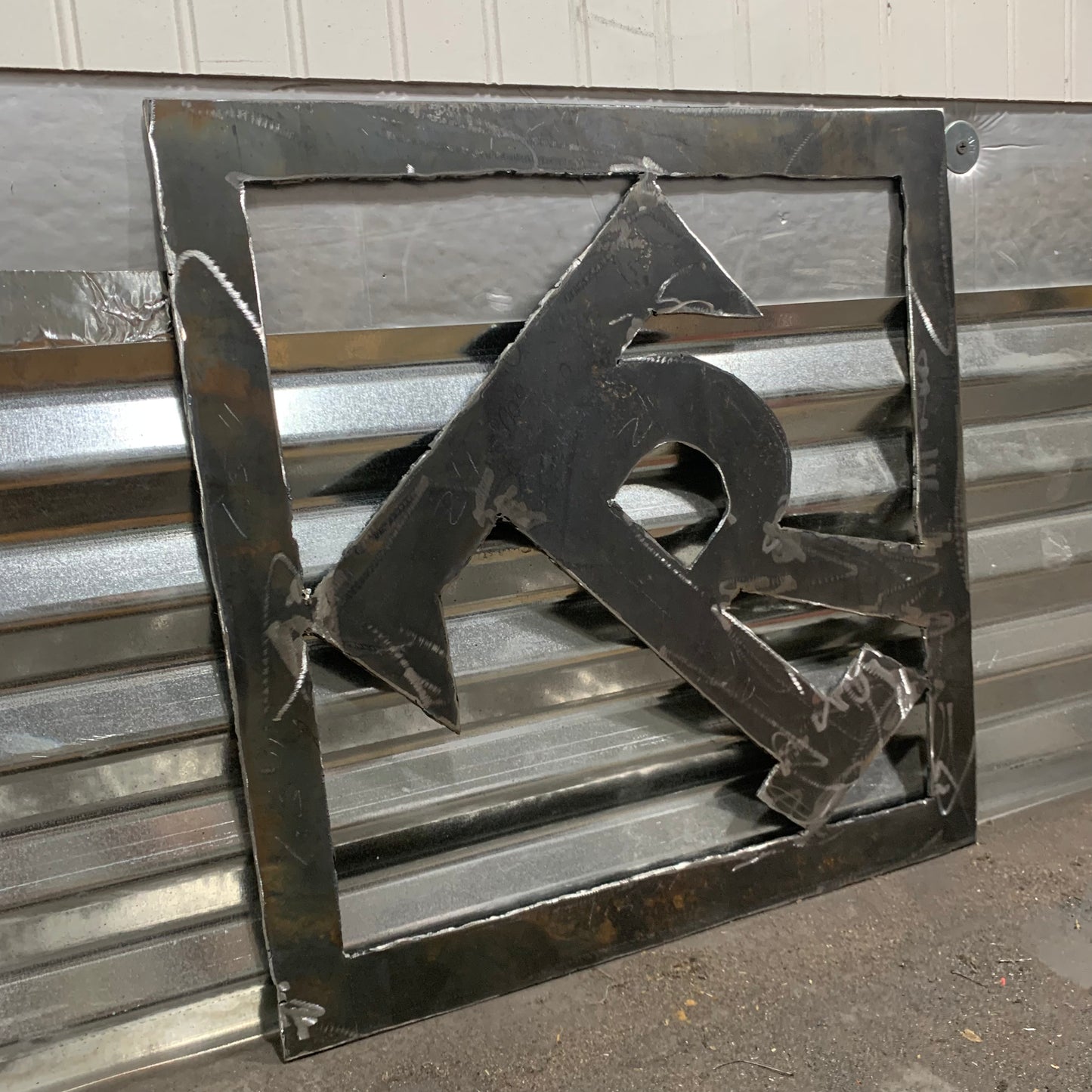 CUSTOM NAME TR STYLE SIGN RAW METAL WESTERN HOME DECOR HANDMADE 18" x 18"
