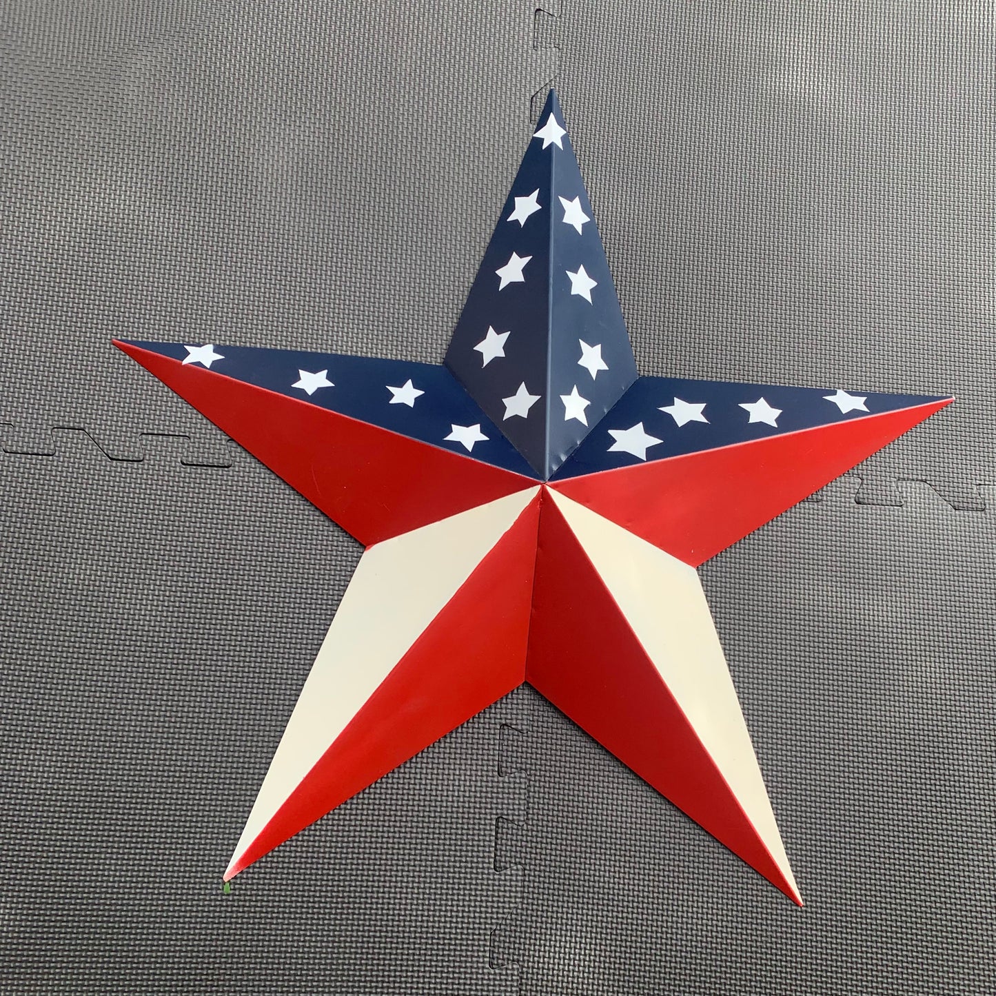 16",24",30",36" USA AMERICAN FLAG STAR RED WHITE & BLUE METAL BARN STAR STYLE# 6 HANDMADE #EH13523