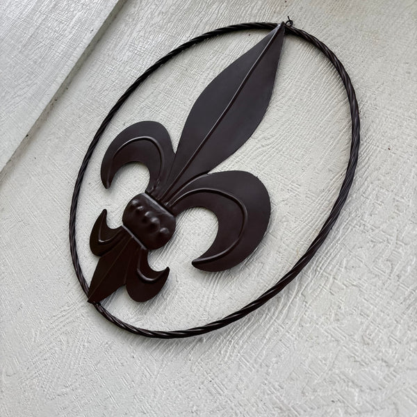 FLEUR DE LIS BRONZE METAL WALL ART SIGN WESTERN HOME DECOR HANDMADE NEW 12",18",24",32"