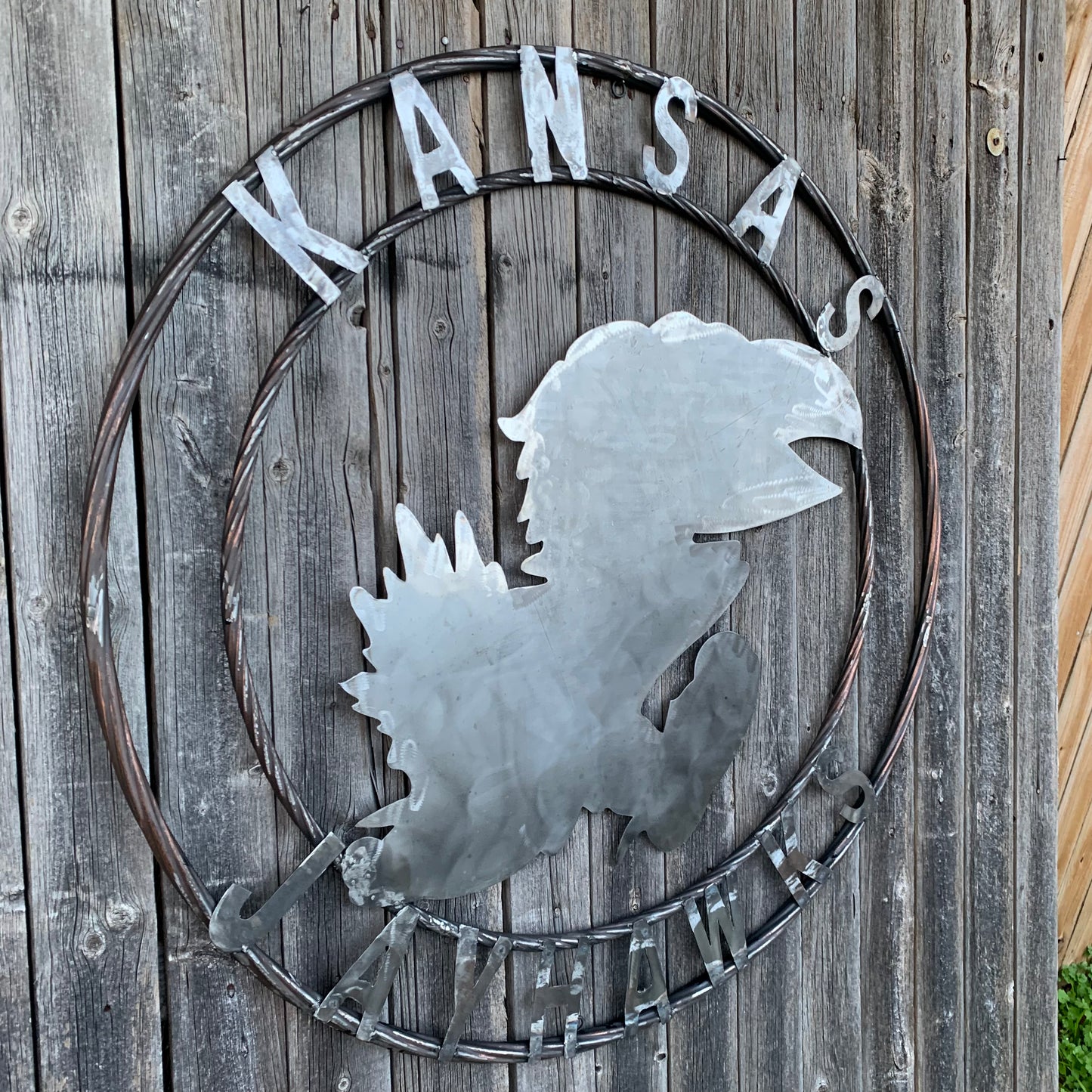 KANSAS JAYHAWKS RAW CUSTOM METAL VINTAGE CRAFT SIGN UNPAINTED TEAM HANDMADE