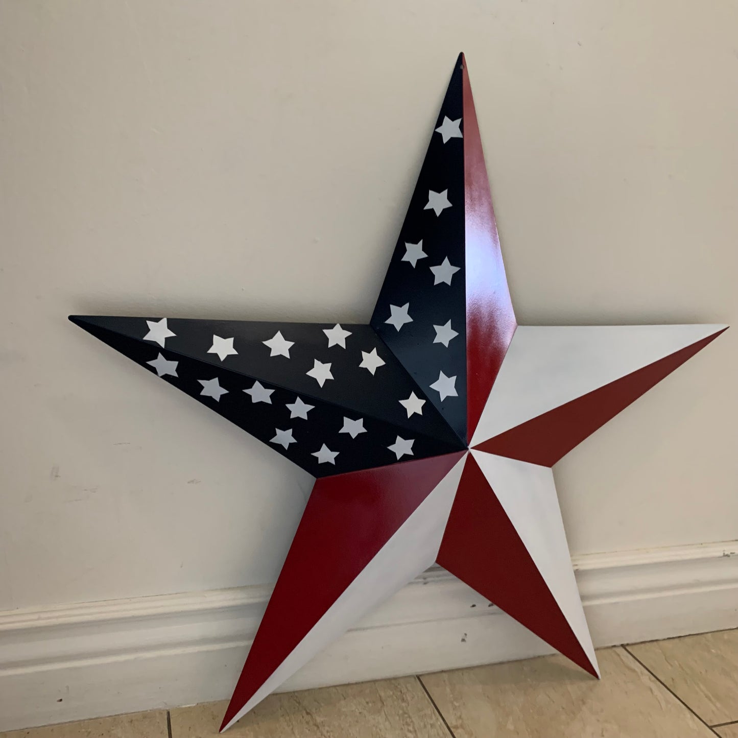 USA FLAG STAR STYLE# 5 RED WHITE & BLUE AMERICANA METAL BARN STAR WALL ART HANDMADE TO ORDER NEW #EH13380