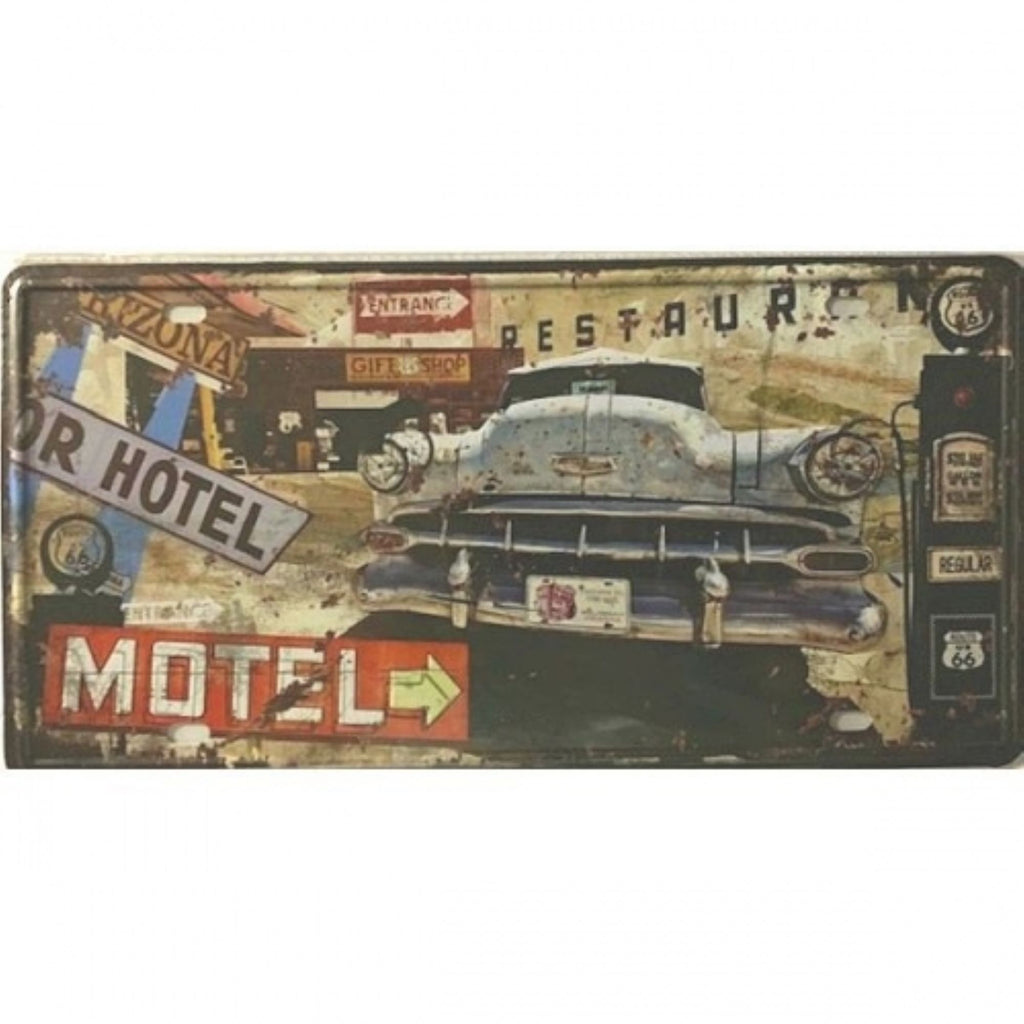 MOTEL HOTEL LICENSE PLATE SOUVENIR METAL SIGN 6" X 12" CAR PLATE WESTERN HOME DECOR #EH11733
