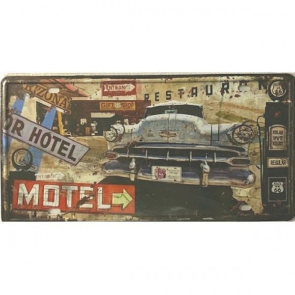 MOTEL HOTEL LICENSE PLATE SOUVENIR METAL SIGN 6" X 12" CAR PLATE WESTERN HOME DECOR #EH11733