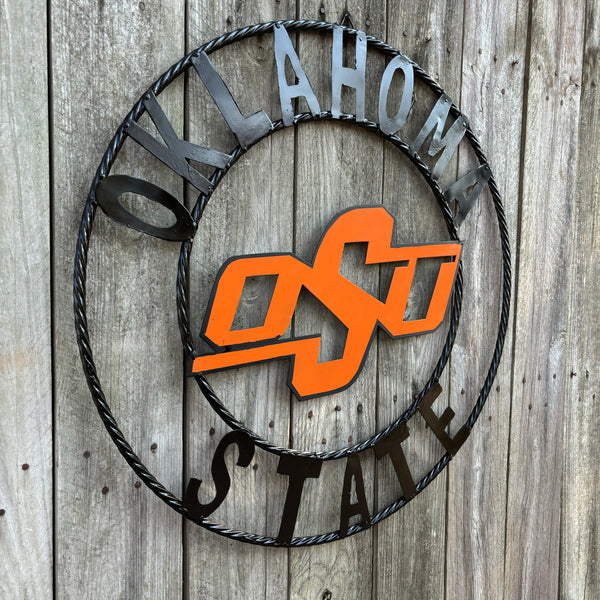 OSU OKLAHOMA STATE COWBOYS METAL CUSTOM VINTAGE TEAM WALL ART HANDMADE CRAFT SIGN