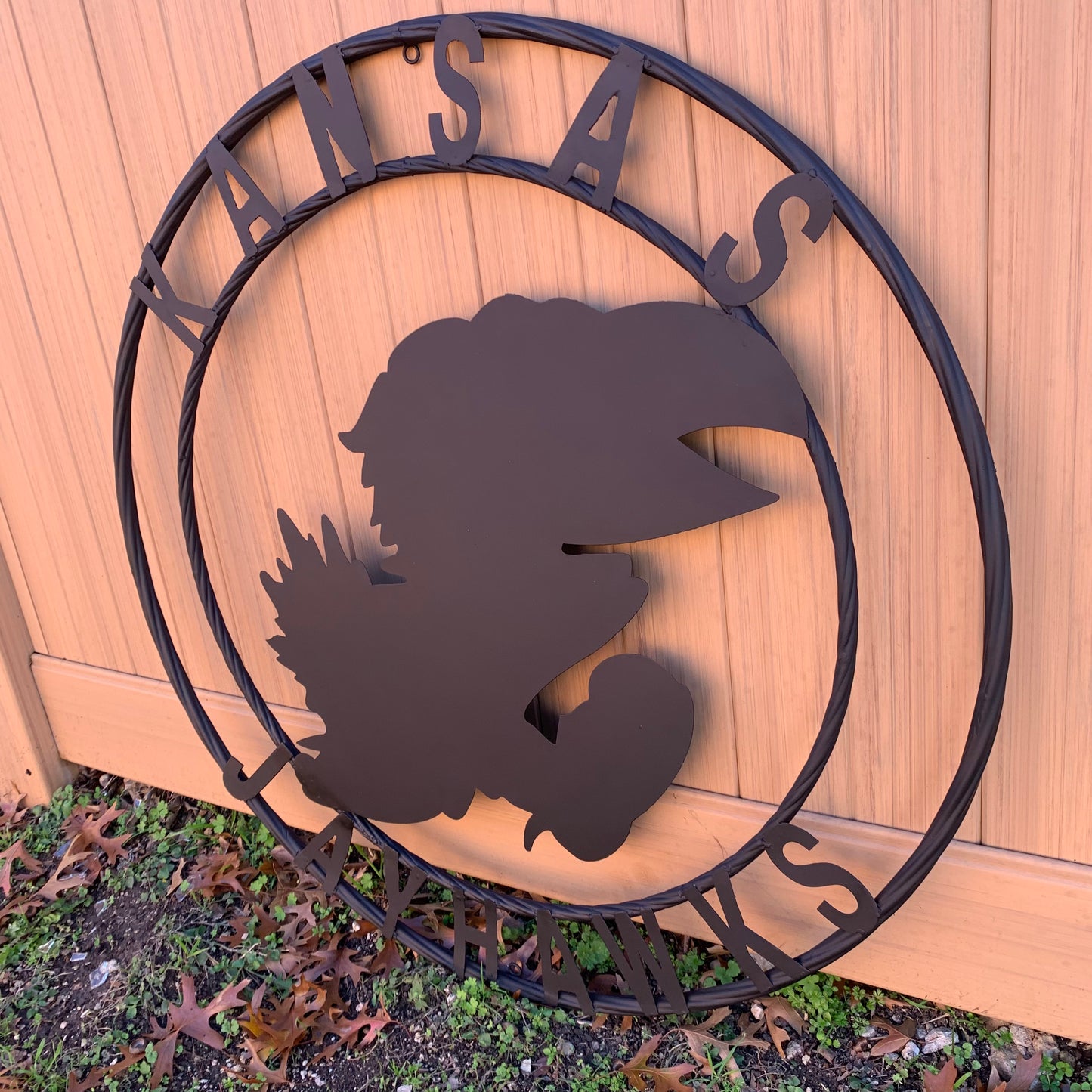 KANSAS JAYHAWKS BLACK CUSTOM METAL VINTAGE CRAFT SIGN WALL ART TEAM SIGN HANDMADE