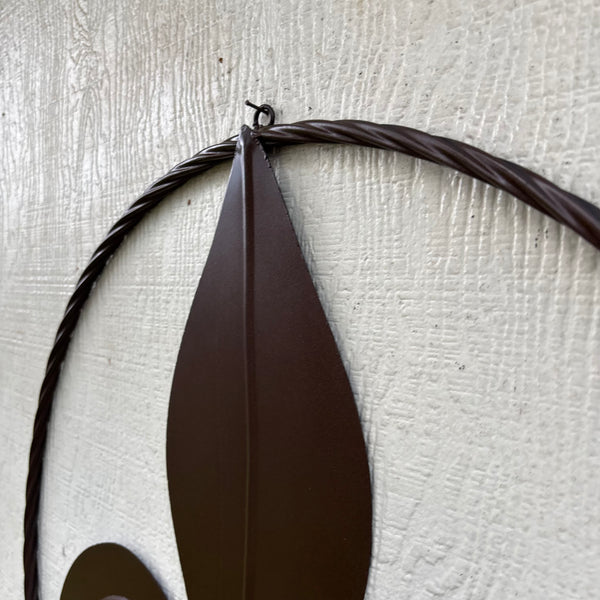 FLEUR DE LIS BRONZE METAL WALL ART SIGN WESTERN HOME DECOR HANDMADE NEW 12",18",24",32"