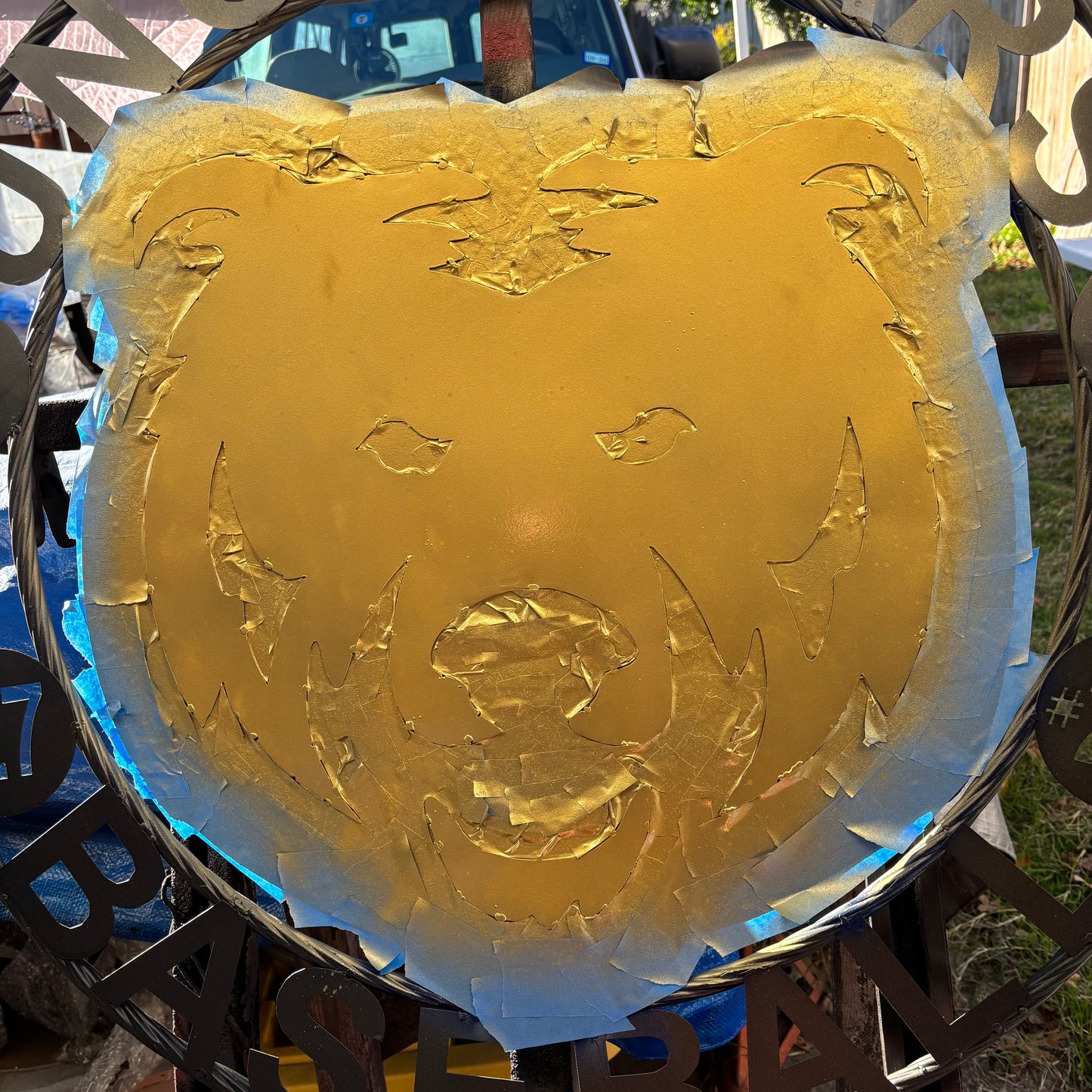 UNC BEARS CUSTOM RAW METAL NO PAINT VINTAGE CRAFT SIGN TEAM HANDMADE TO ORDER