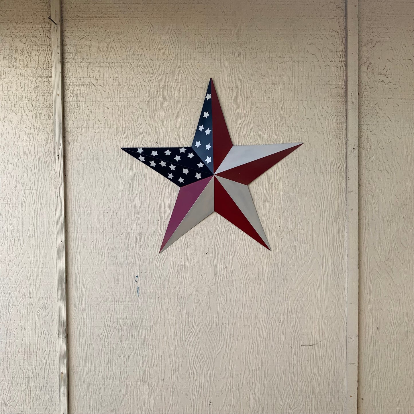USA FLAG STAR STYLE# 5 RED WHITE & BLUE AMERICANA METAL BARN STAR WALL ART HANDMADE TO ORDER NEW #EH13380