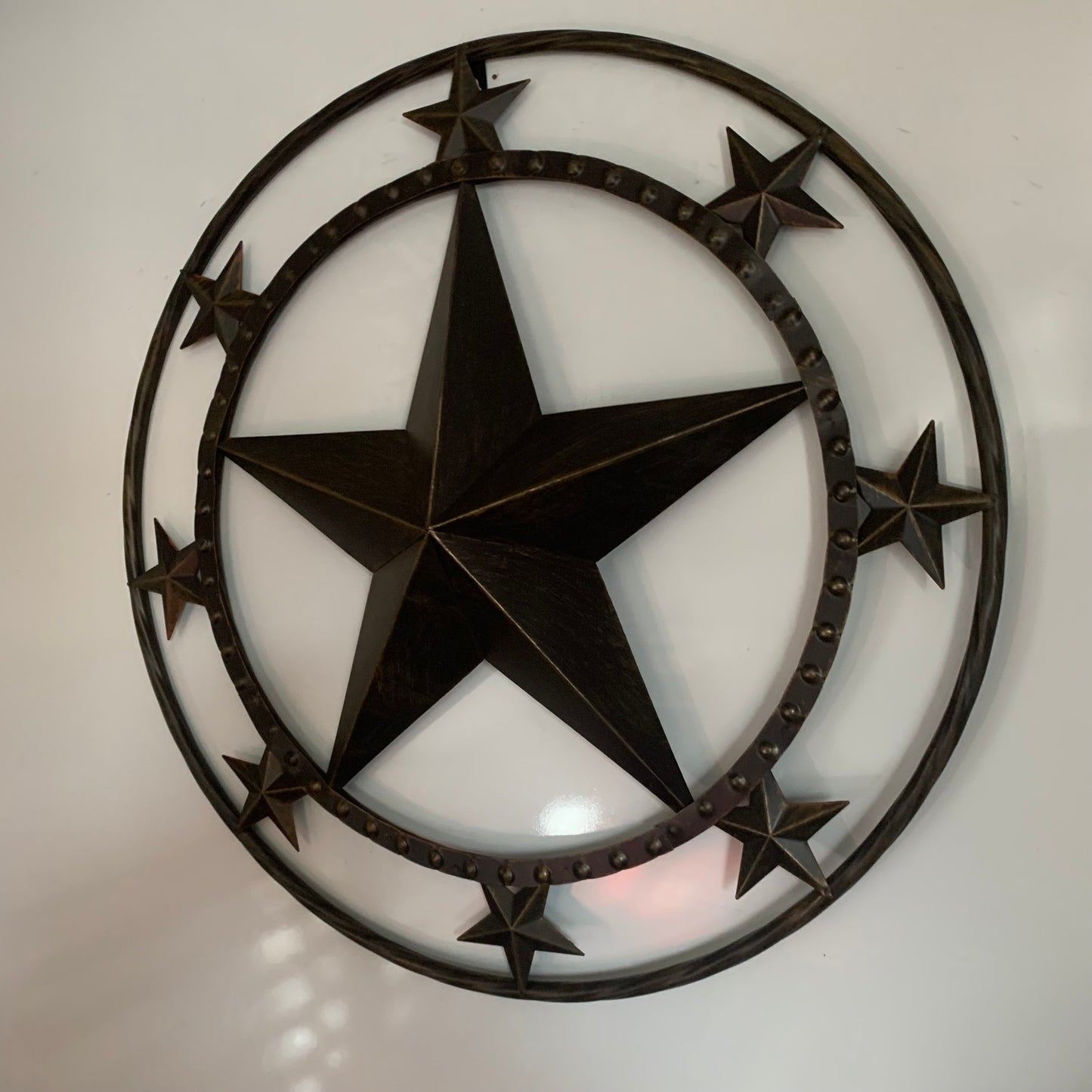 24" MULTI STAR BEADED COLIBROX BARN STAR METAL LONESTAR WESTERN HOME DECOR HANDMADE RUSTIC DARK BRONZE NEW