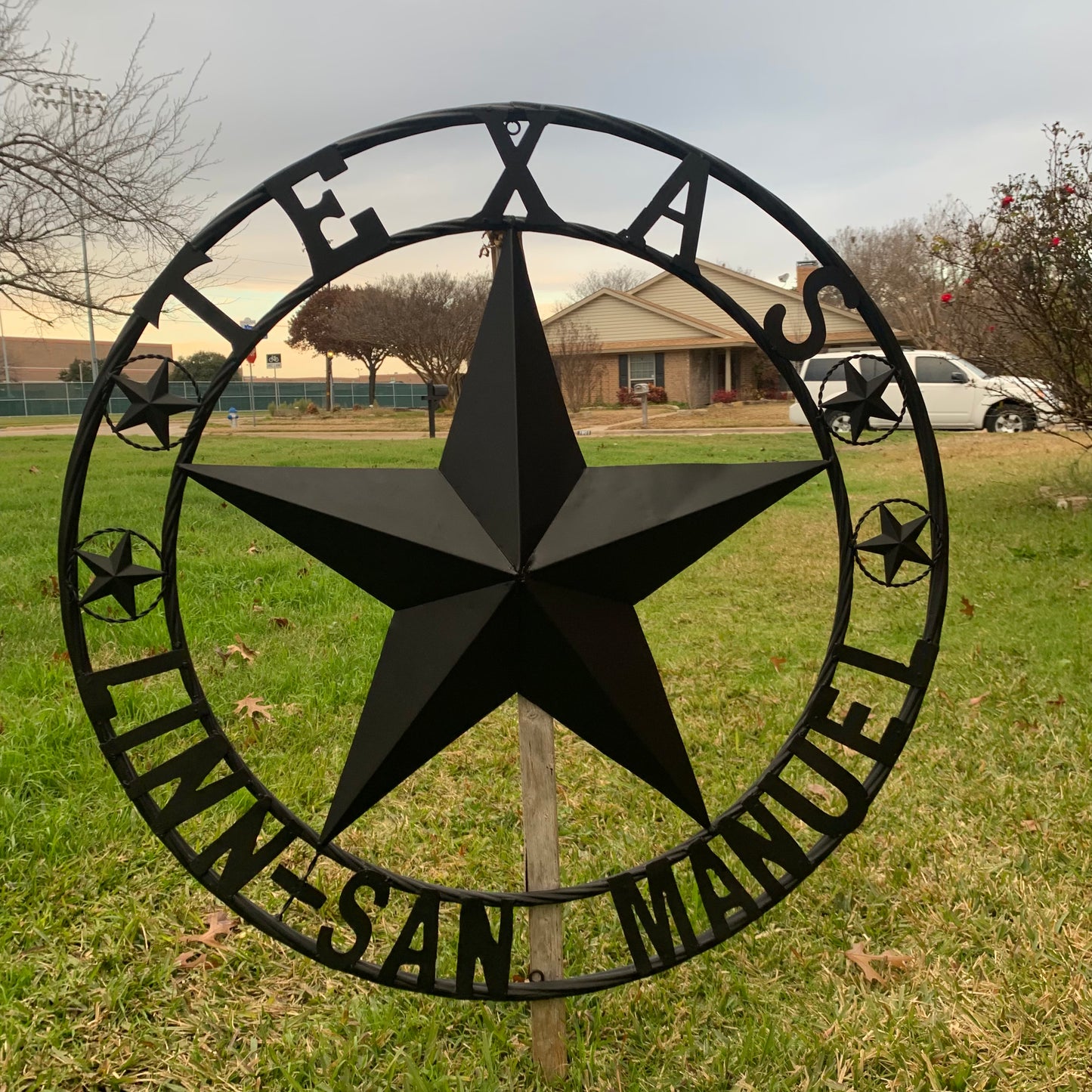LINN SAN MANUEL STYLE YOUR CUSTOM NAME STAR METAL BARN LONE STAR 3d TWISTED ROPE RING WESTERN HOME DECOR HANDMADE NEW