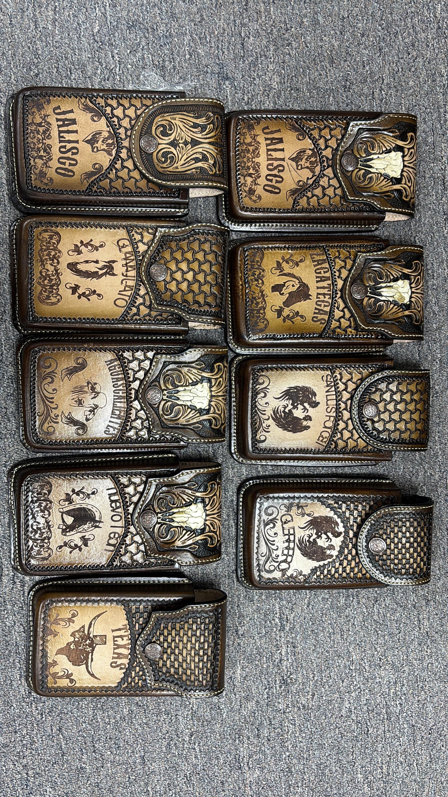 7" LEATHER HOLSTER POUCH EXTRA LARGE  BELT LOOP CELL PHONE CASE UNIVERSAL OVERSIZE MULTI STYLES MADE MEXICO