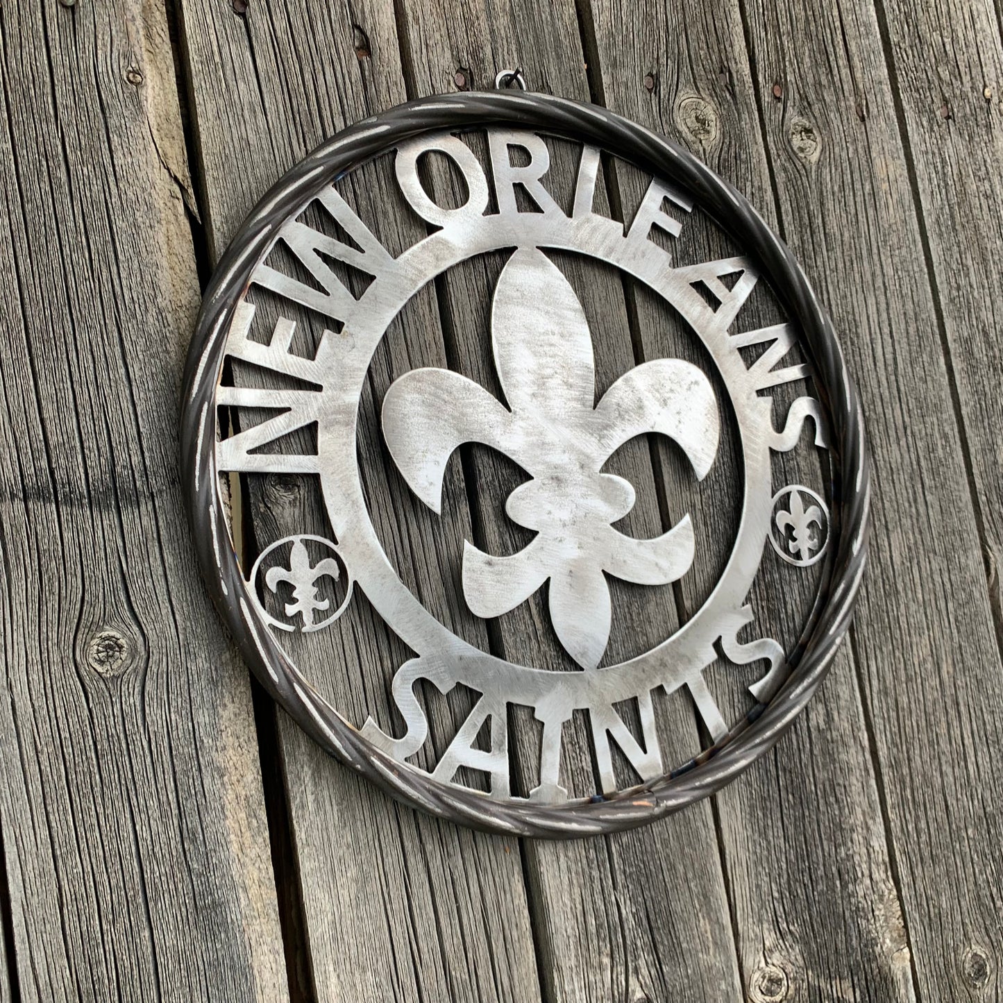 NEW ORLEANS SAINTS CUSTOM RAW METAL CRAFT SIGN WALL ART WESTERN HOME DECOR LASERCUT ART HANDMADE 12",18",24