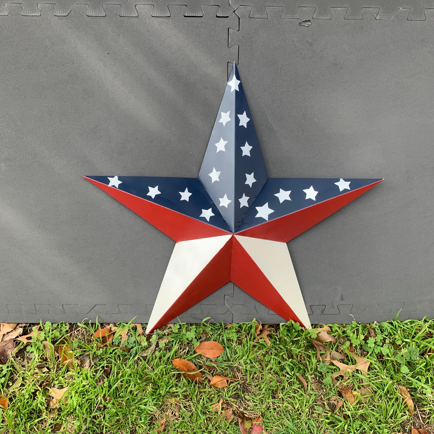 16",24",30",36" USA AMERICAN FLAG STAR RED WHITE & BLUE METAL BARN STAR STYLE# 6 HANDMADE #EH13523